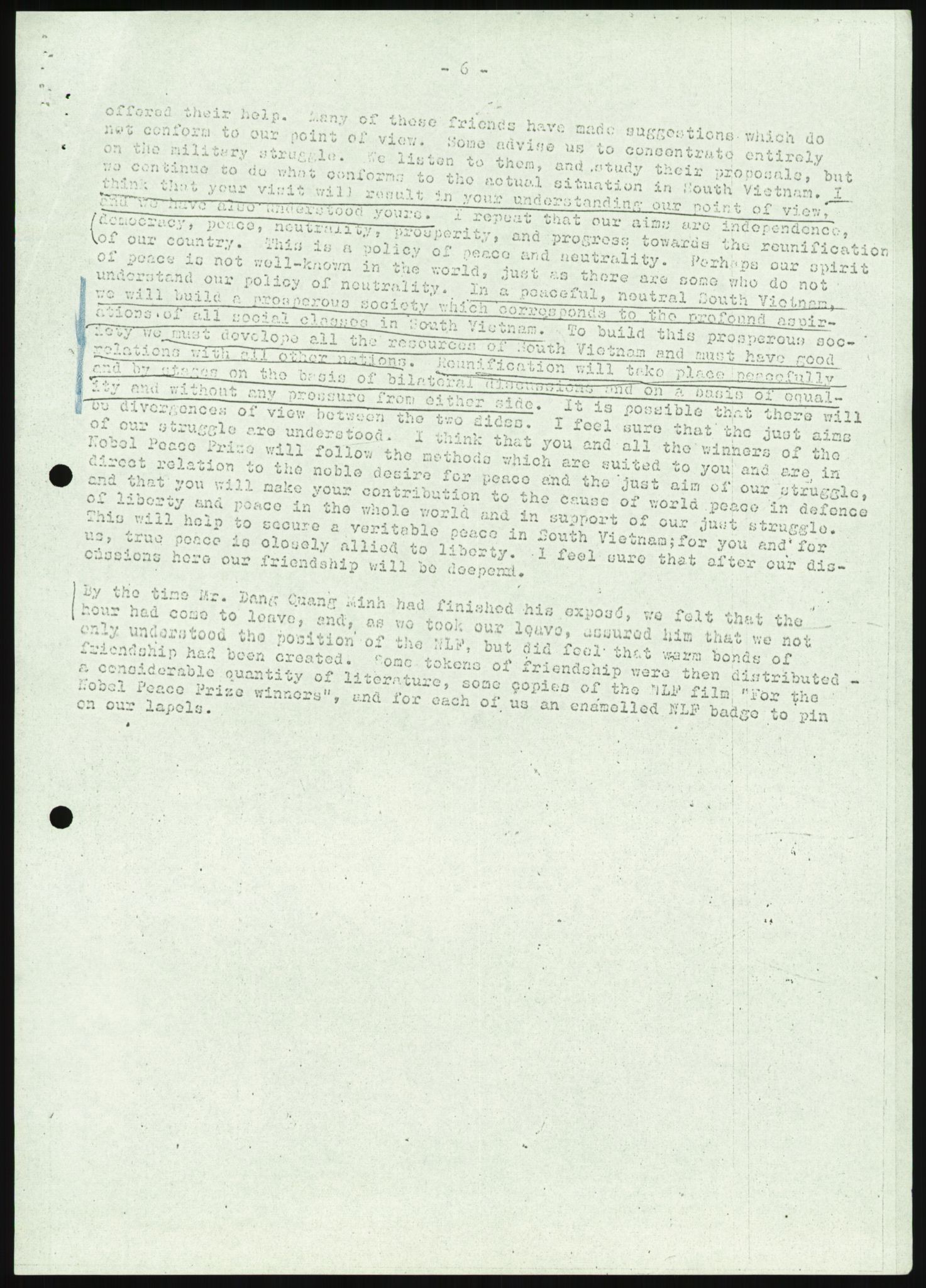 Utenriksdepartementet, hovedarkiv, AV/RA-S-6794/D/Da/Daa/L0969/0001: Verdenspolitikk. Fremmede staters politikk. Generelt / Sør-Vietnam: Nobelpristakeres fredsaksjoner (2 mapper), 1967-1969, p. 58