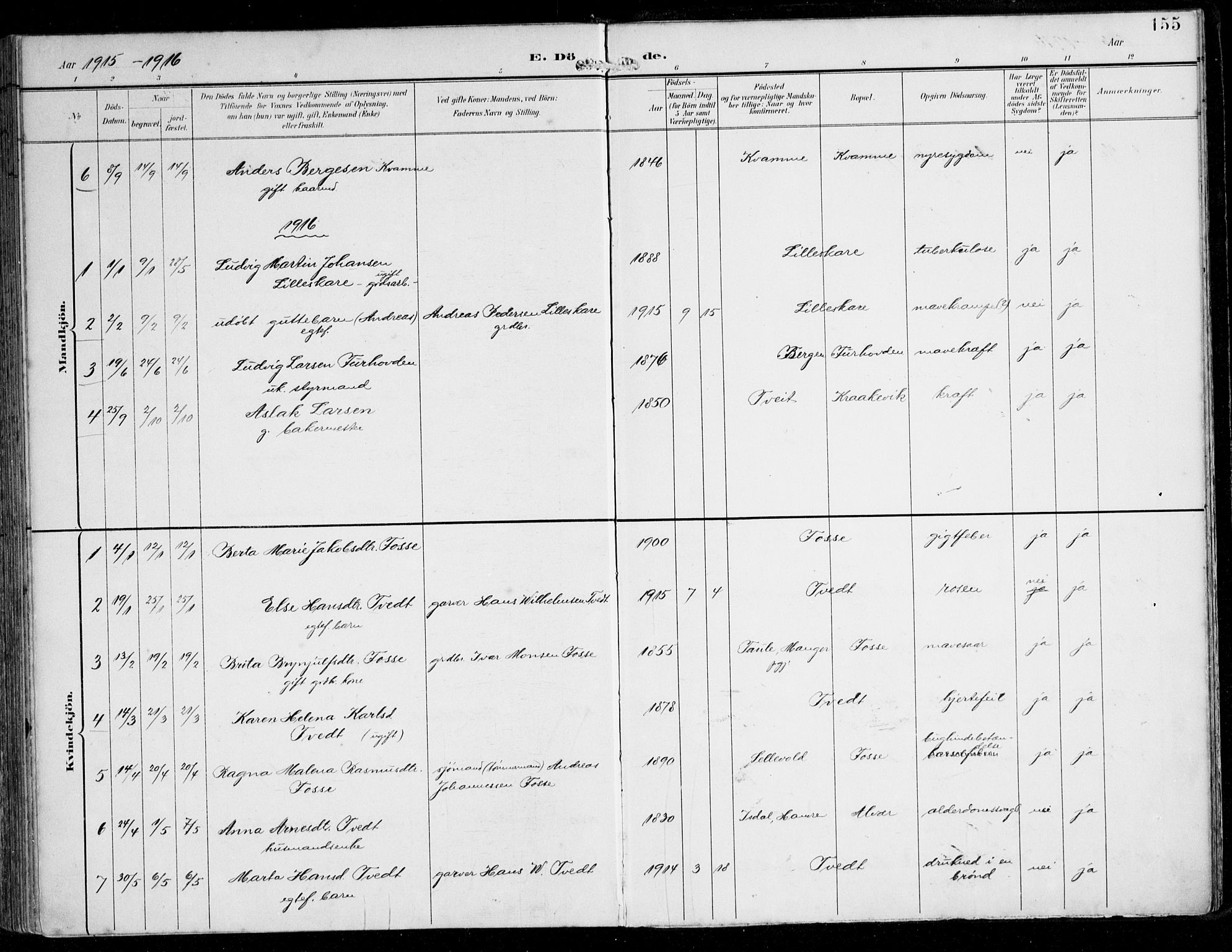 Alversund Sokneprestembete, AV/SAB-A-73901/H/Ha/Haa/Haaa/L0003: Parish register (official) no. A 3, 1897-1926, p. 155