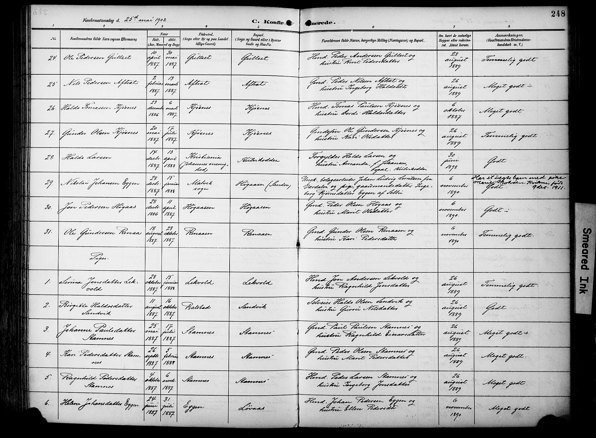 Ministerialprotokoller, klokkerbøker og fødselsregistre - Sør-Trøndelag, AV/SAT-A-1456/695/L1149: Parish register (official) no. 695A09, 1891-1902, p. 248