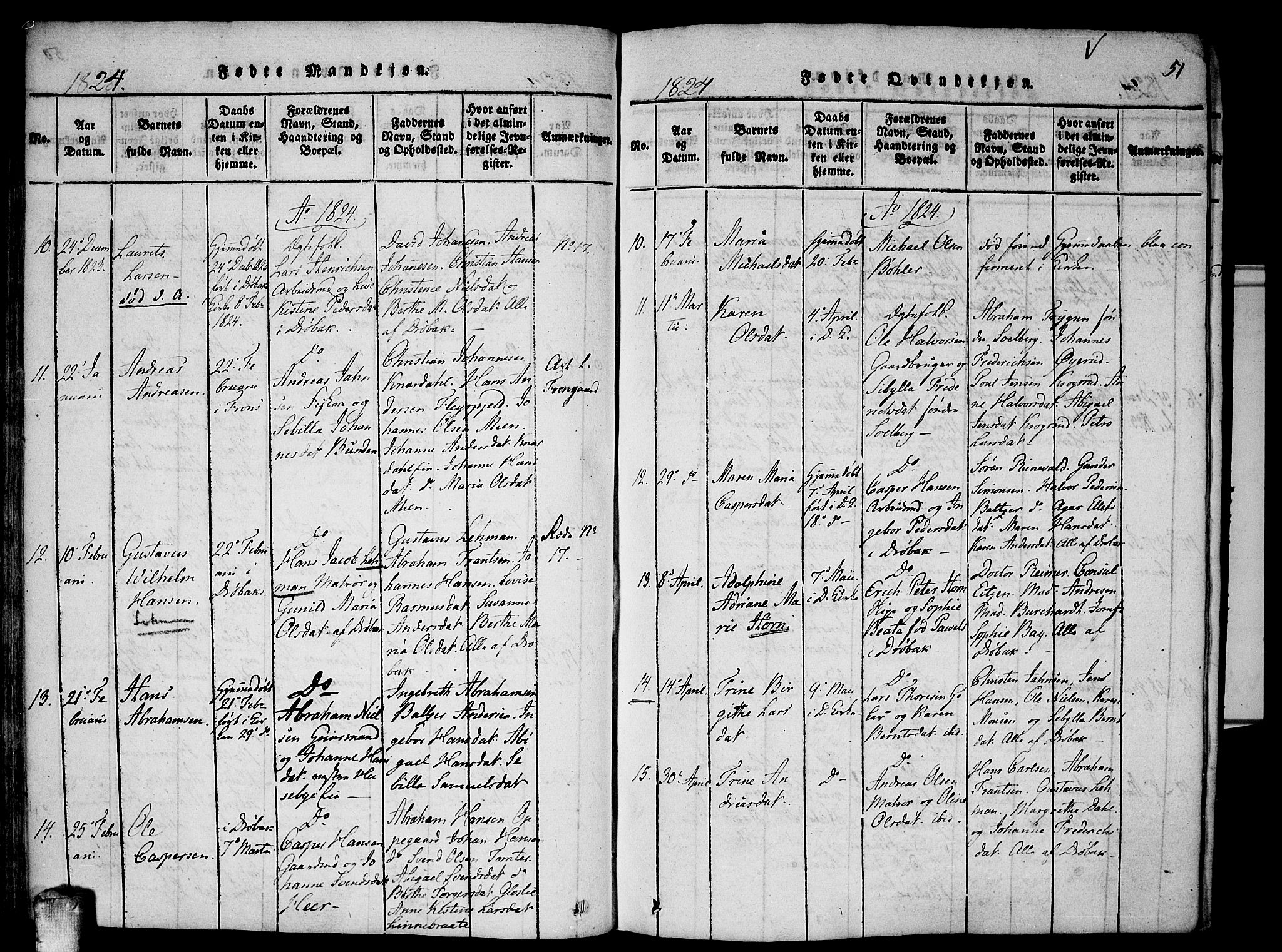 Drøbak prestekontor Kirkebøker, AV/SAO-A-10142a/F/Fa/L0001: Parish register (official) no. I 1, 1816-1842, p. 51