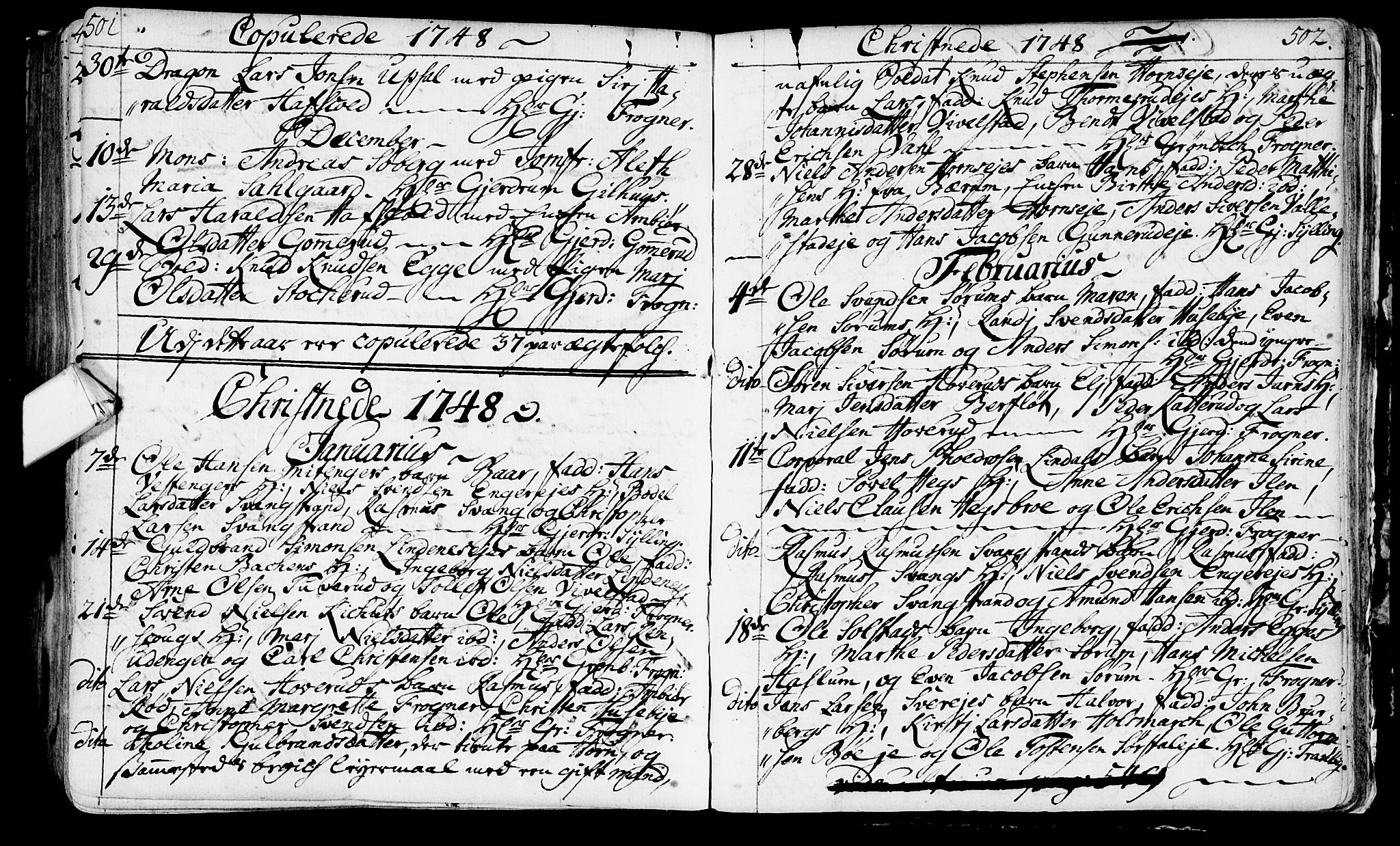 Lier kirkebøker, AV/SAKO-A-230/F/Fa/L0003: Parish register (official) no. I 3, 1727-1748, p. 501-502