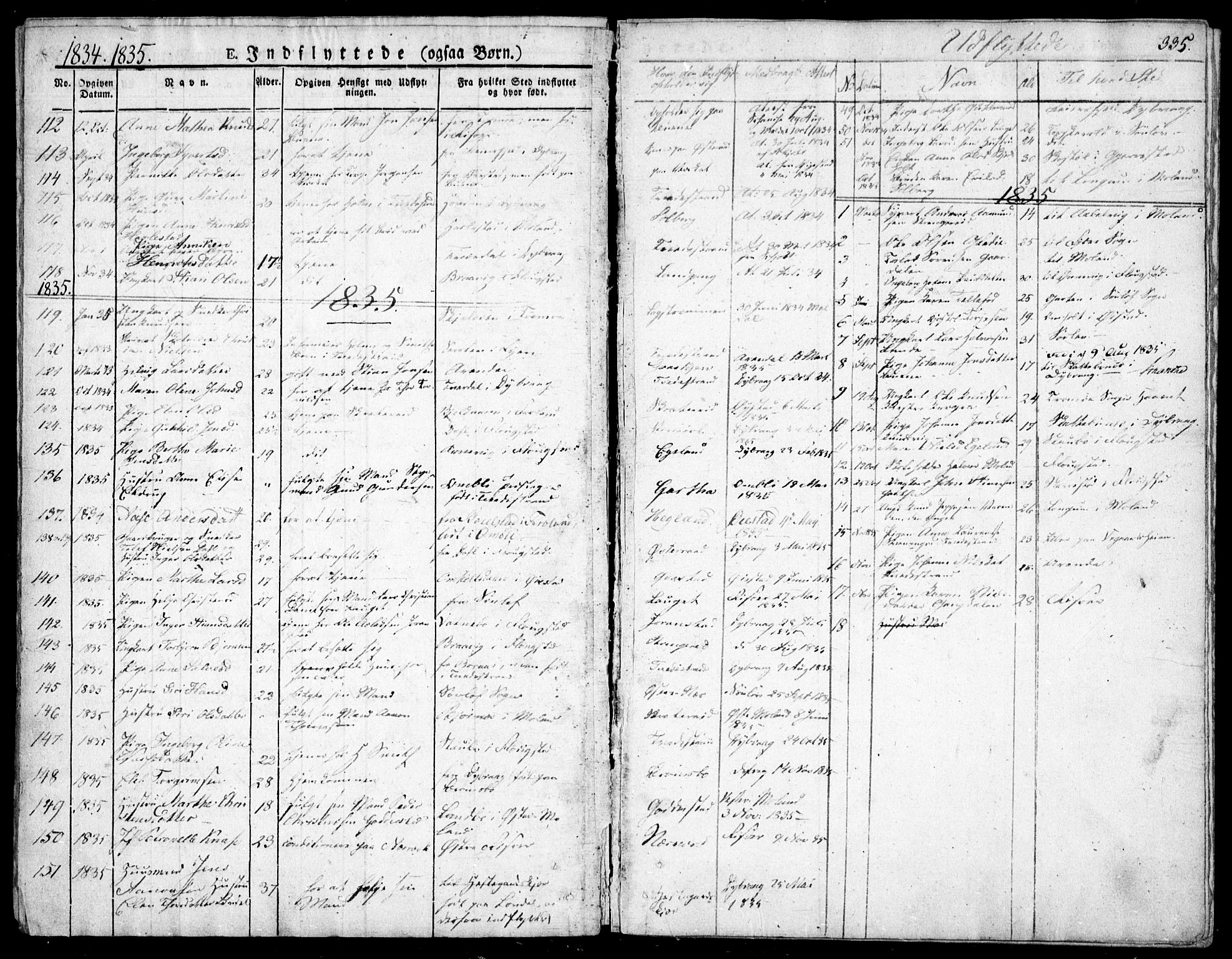 Holt sokneprestkontor, AV/SAK-1111-0021/F/Fa/L0006: Parish register (official) no. A 6, 1820-1835, p. 335