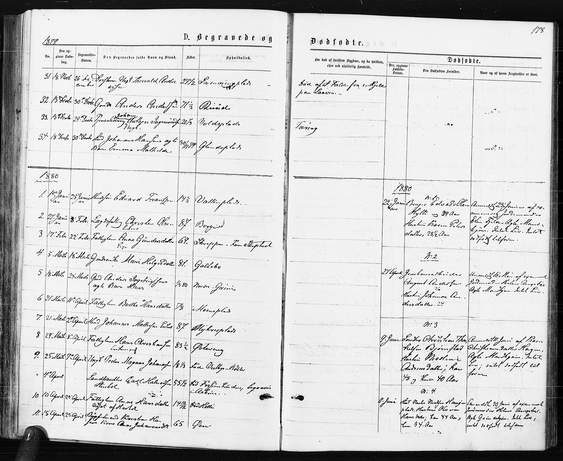 Spydeberg prestekontor Kirkebøker, SAO/A-10924/F/Fa/L0007: Parish register (official) no. I 7, 1875-1885, p. 178