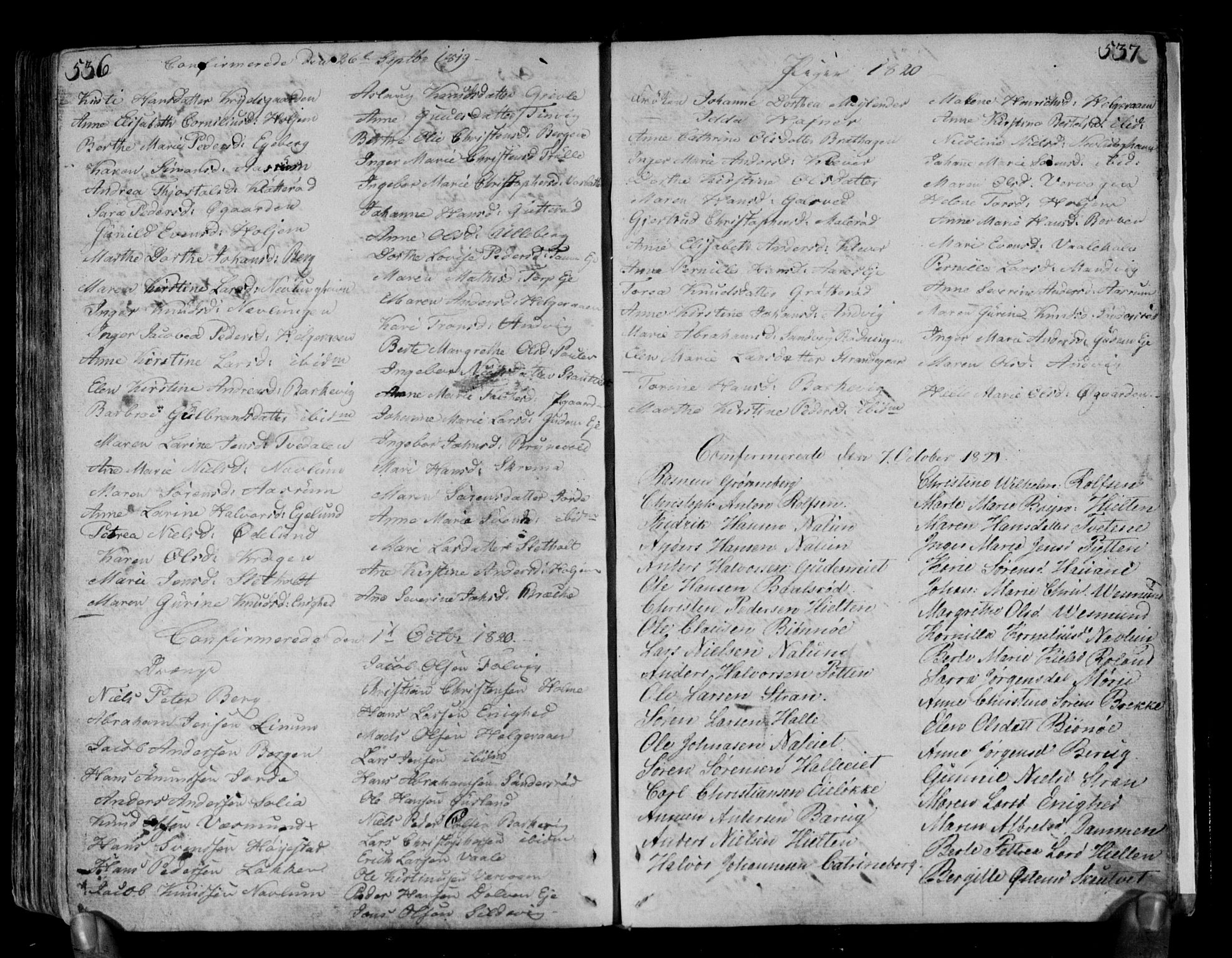 Brunlanes kirkebøker, SAKO/A-342/F/Fa/L0002: Parish register (official) no. I 2, 1802-1834, p. 536-537