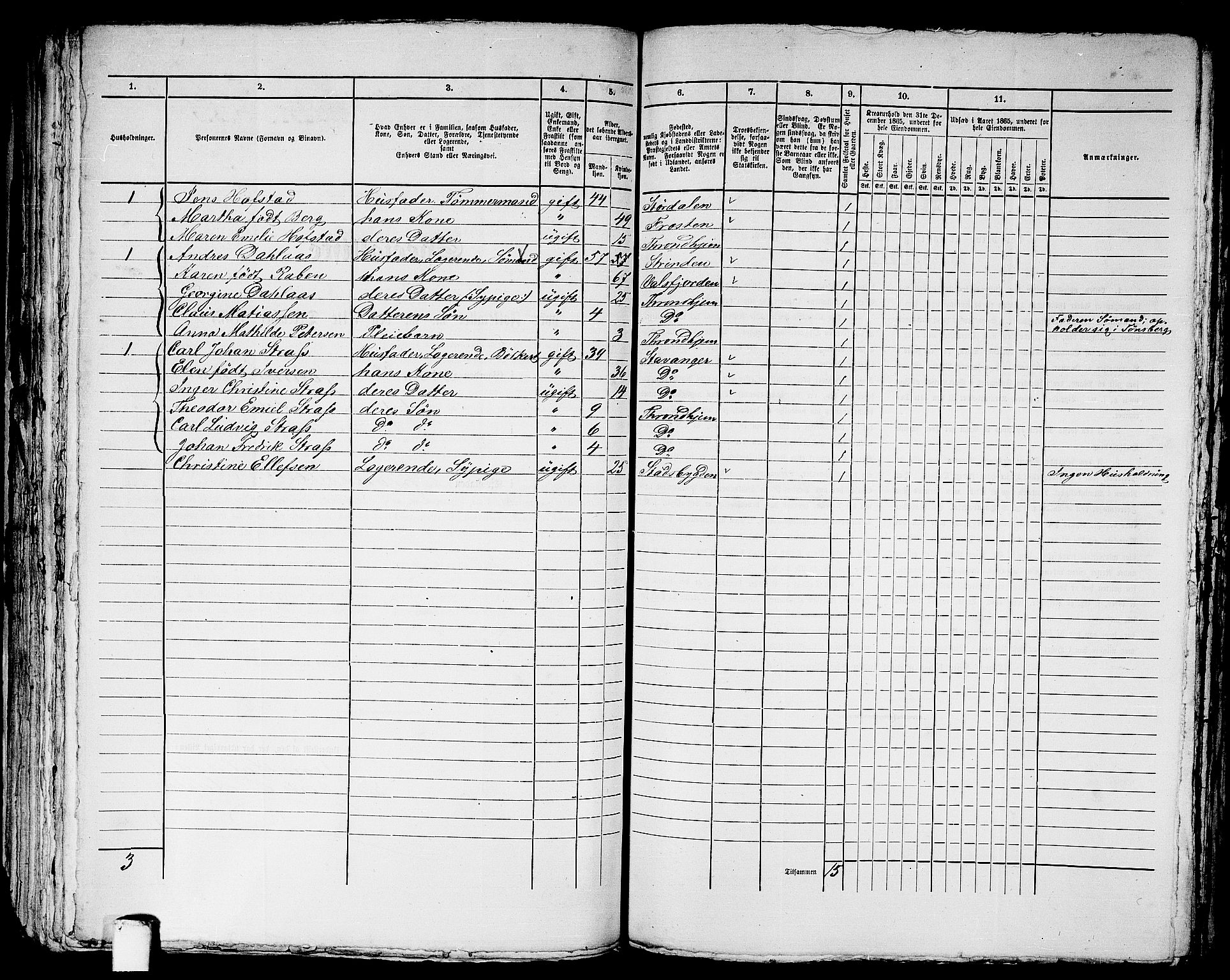 RA, 1865 census for Trondheim, 1865, p. 2772