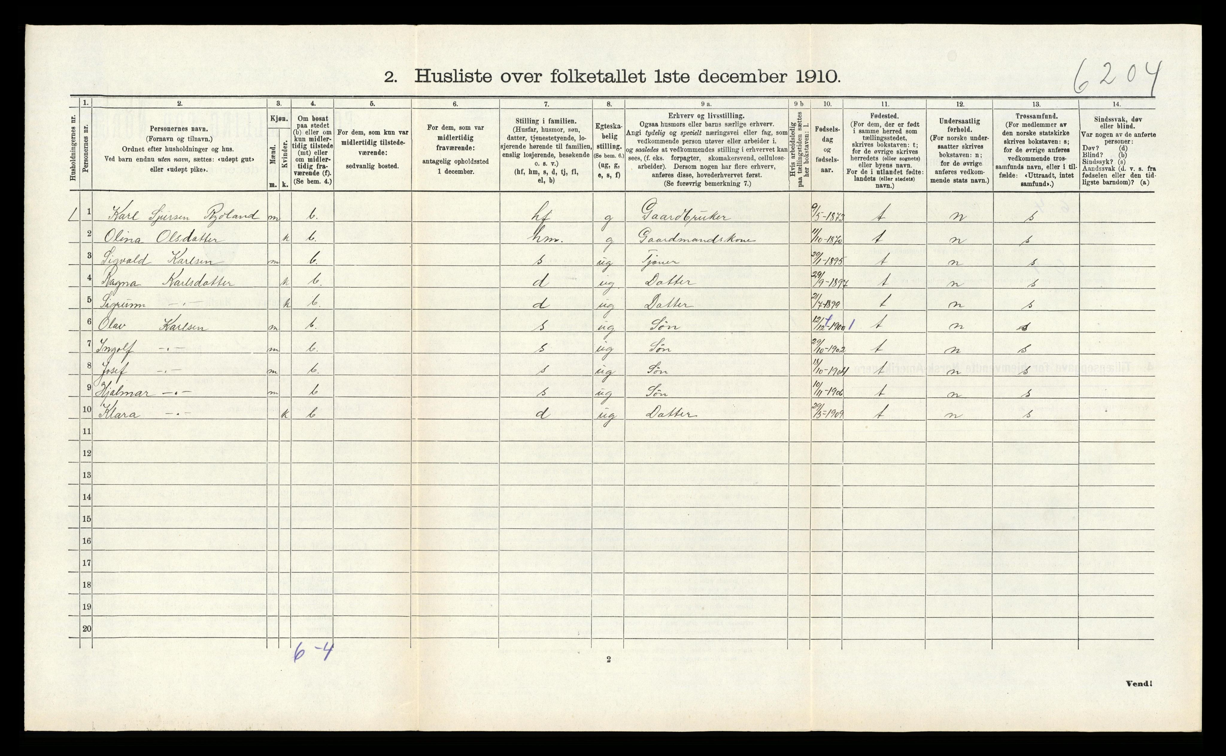 RA, 1910 census for Alversund, 1910, p. 1013
