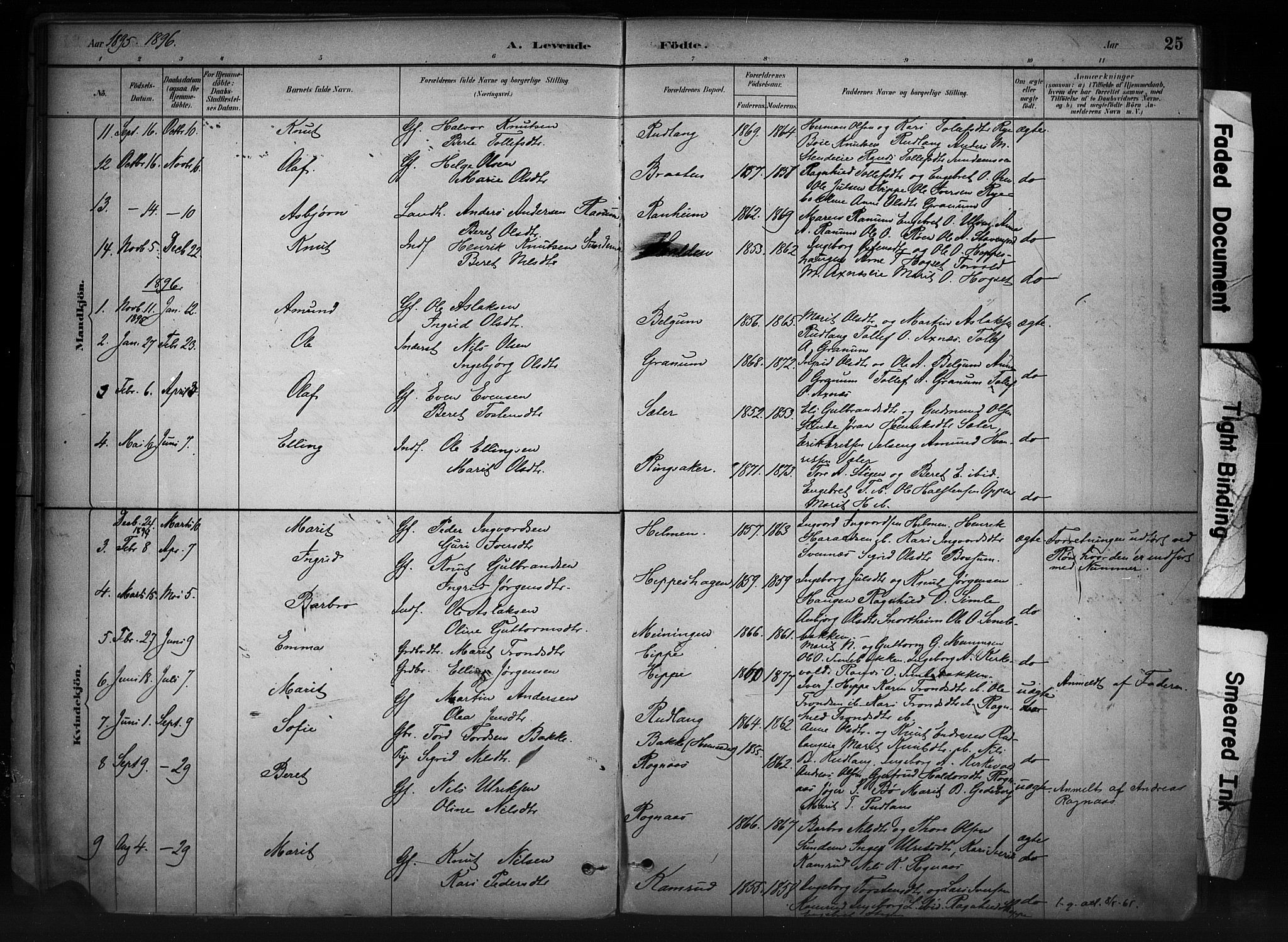 Nord-Aurdal prestekontor, SAH/PREST-132/H/Ha/Haa/L0011: Parish register (official) no. 11, 1883-1896, p. 25