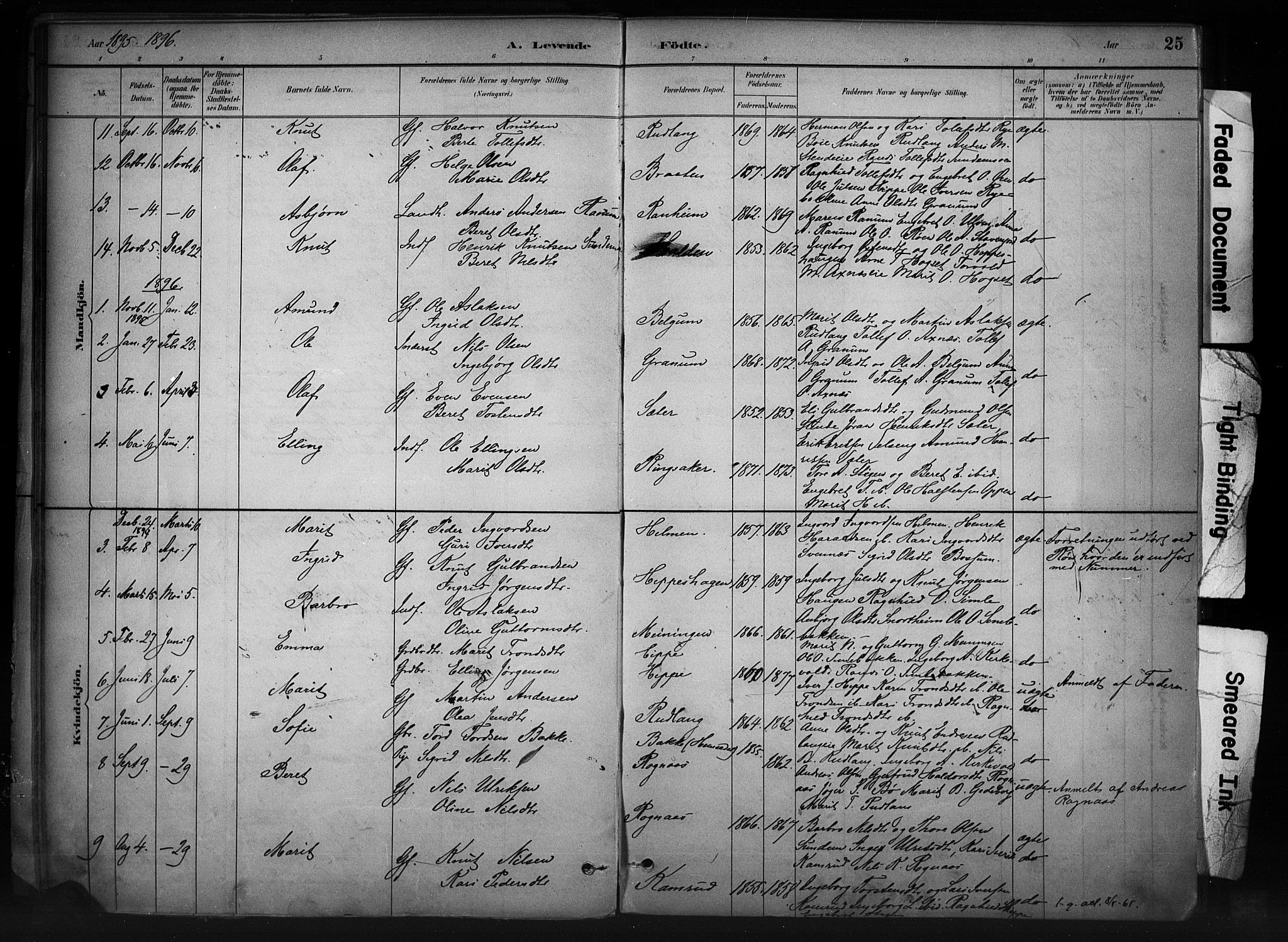 Nord-Aurdal prestekontor, AV/SAH-PREST-132/H/Ha/Haa/L0011: Parish register (official) no. 11, 1883-1896, p. 25
