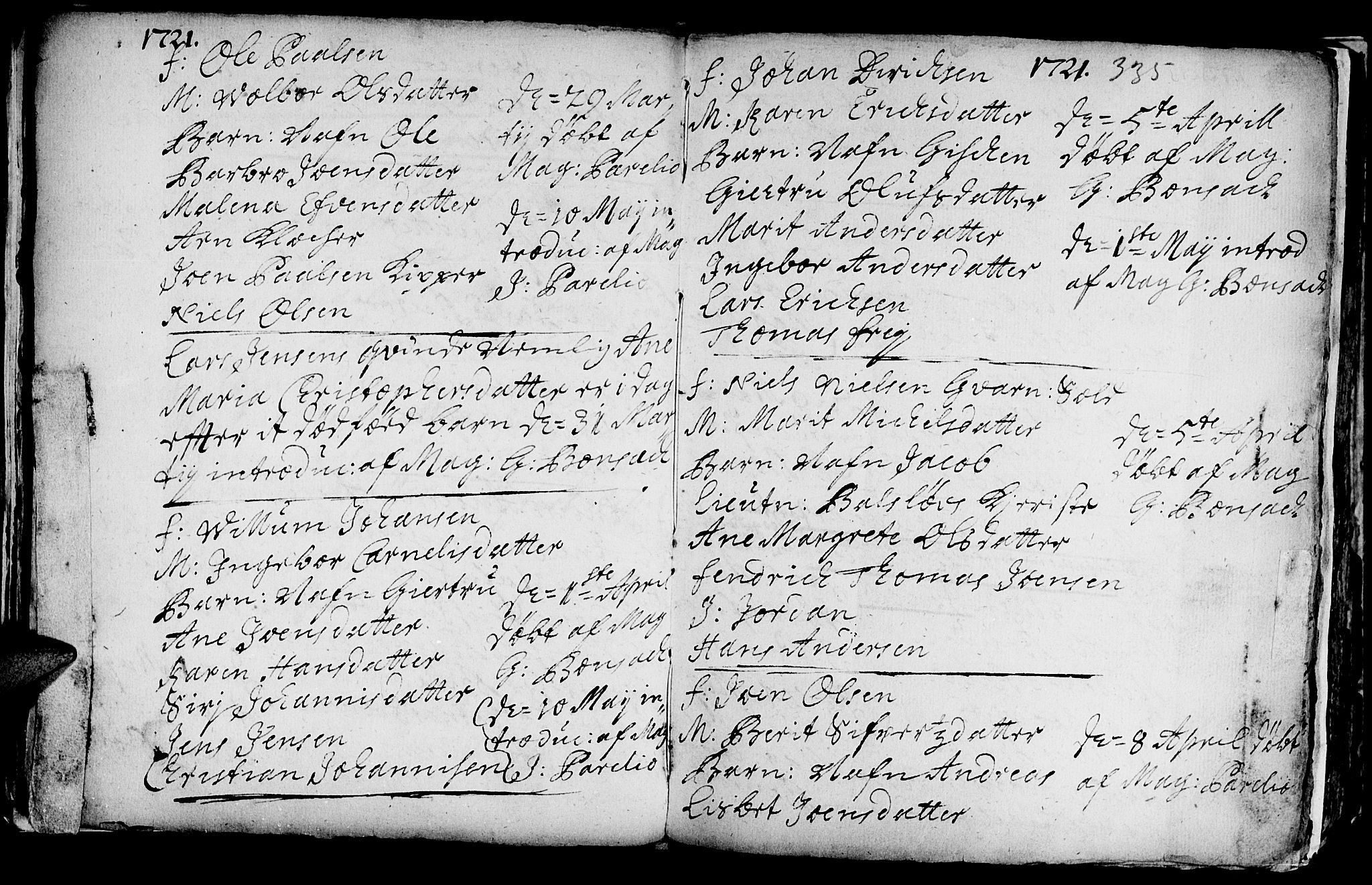 Ministerialprotokoller, klokkerbøker og fødselsregistre - Sør-Trøndelag, SAT/A-1456/601/L0035: Parish register (official) no. 601A03, 1713-1728, p. 335
