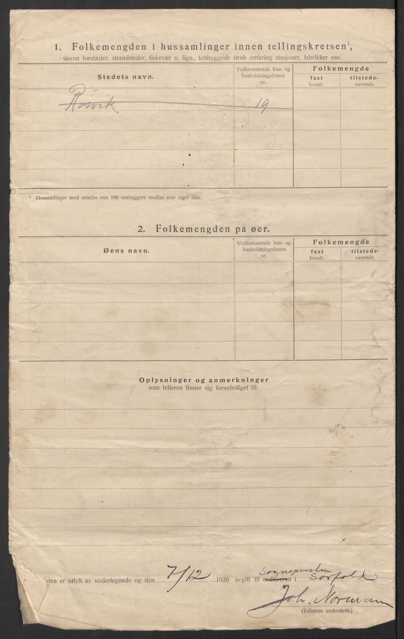 SAT, 1920 census for Sørfold, 1920, p. 38