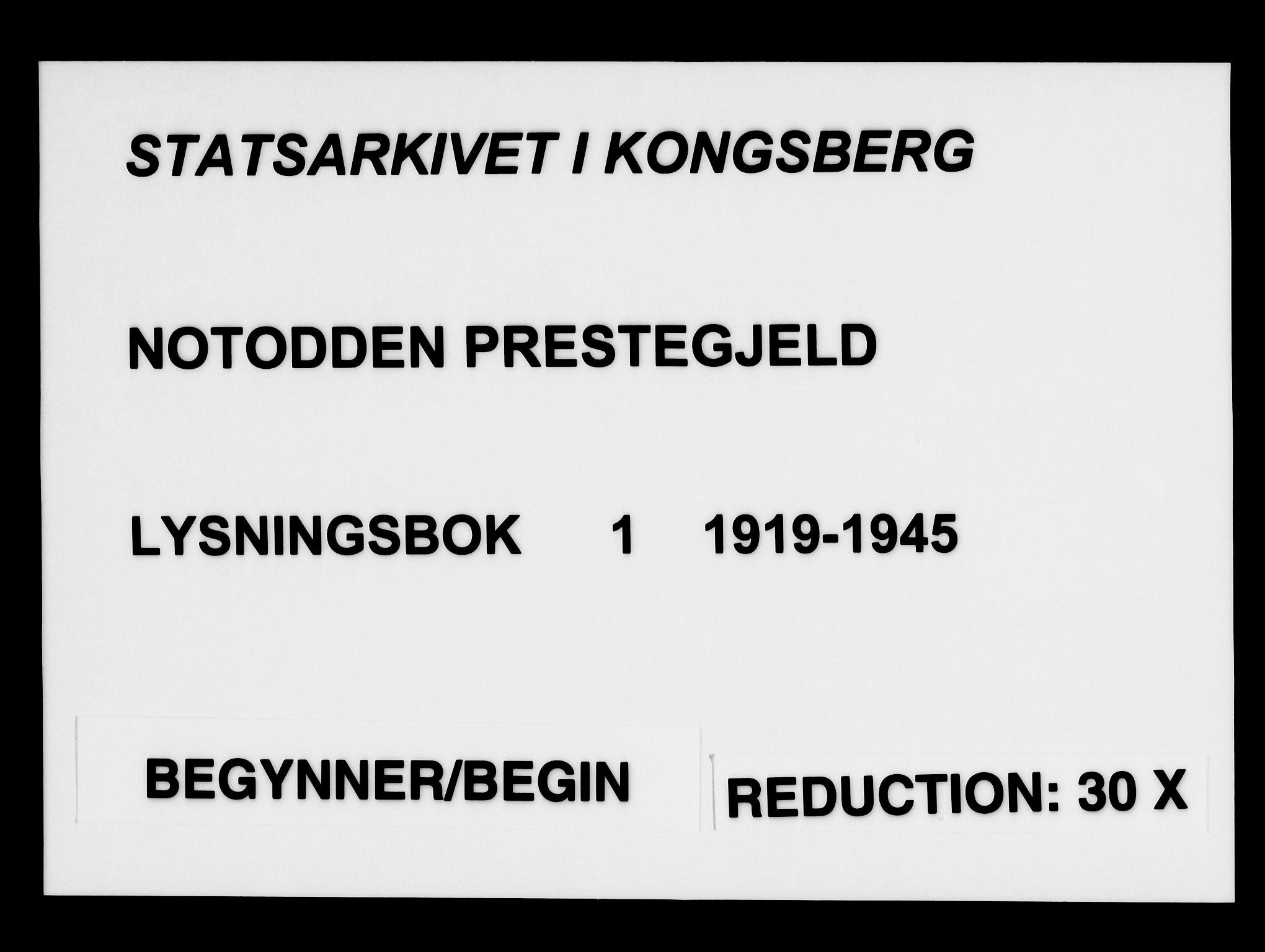 Notodden kirkebøker, SAKO/A-290/H/Ha/L0001: Banns register no. 1, 1919-1945