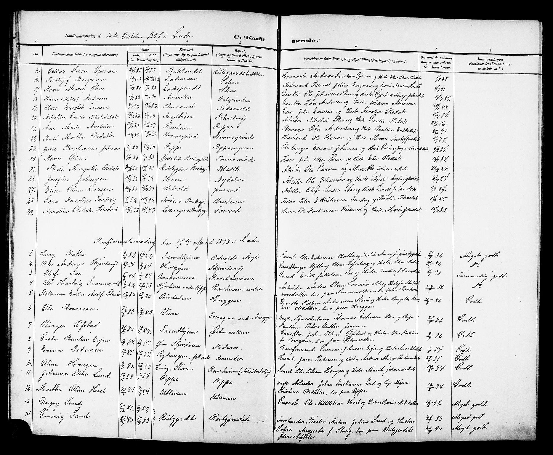 Ministerialprotokoller, klokkerbøker og fødselsregistre - Sør-Trøndelag, SAT/A-1456/606/L0313: Parish register (copy) no. 606C09, 1895-1910