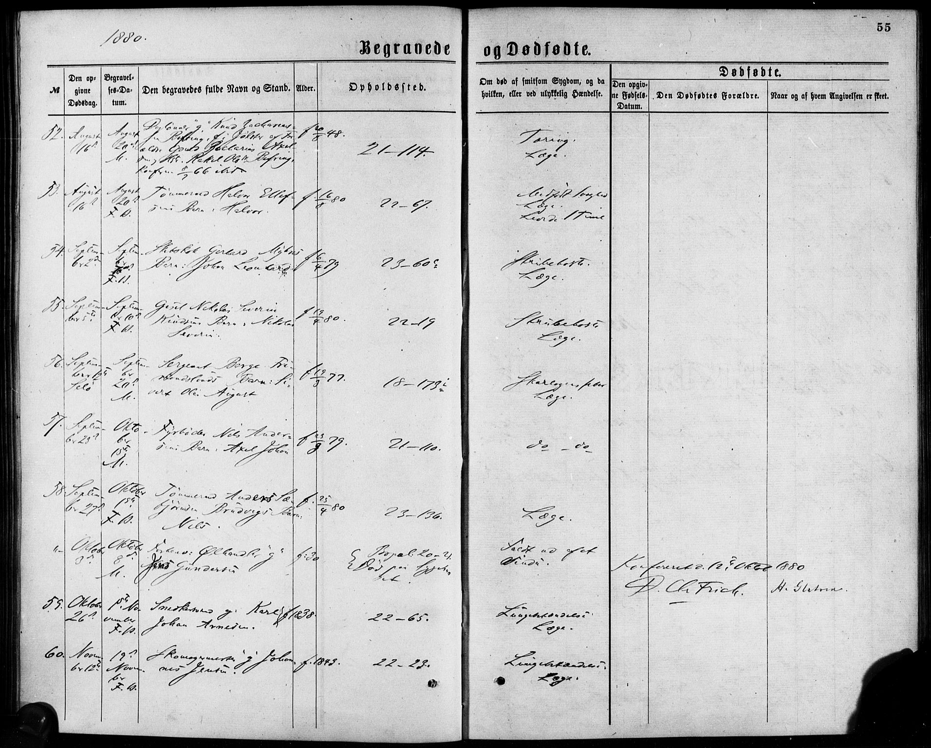 Korskirken sokneprestembete, AV/SAB-A-76101/H/Haa/L0046: Parish register (official) no. E 4, 1875-1883, p. 55