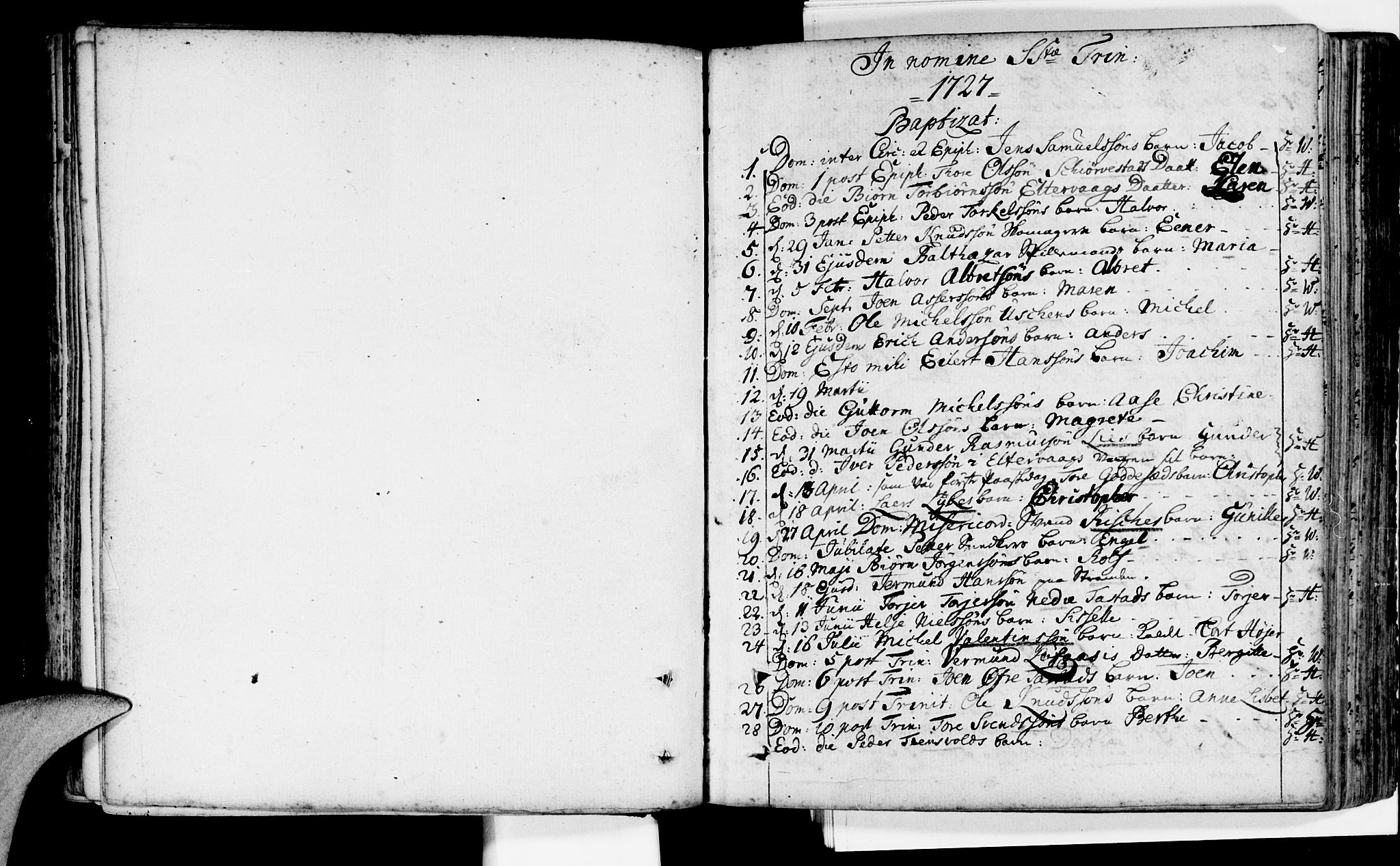 Domkirken sokneprestkontor, SAST/A-101812/001/30/30BA/L0002: Parish register (official) no. A 2 /1, 1727-1738