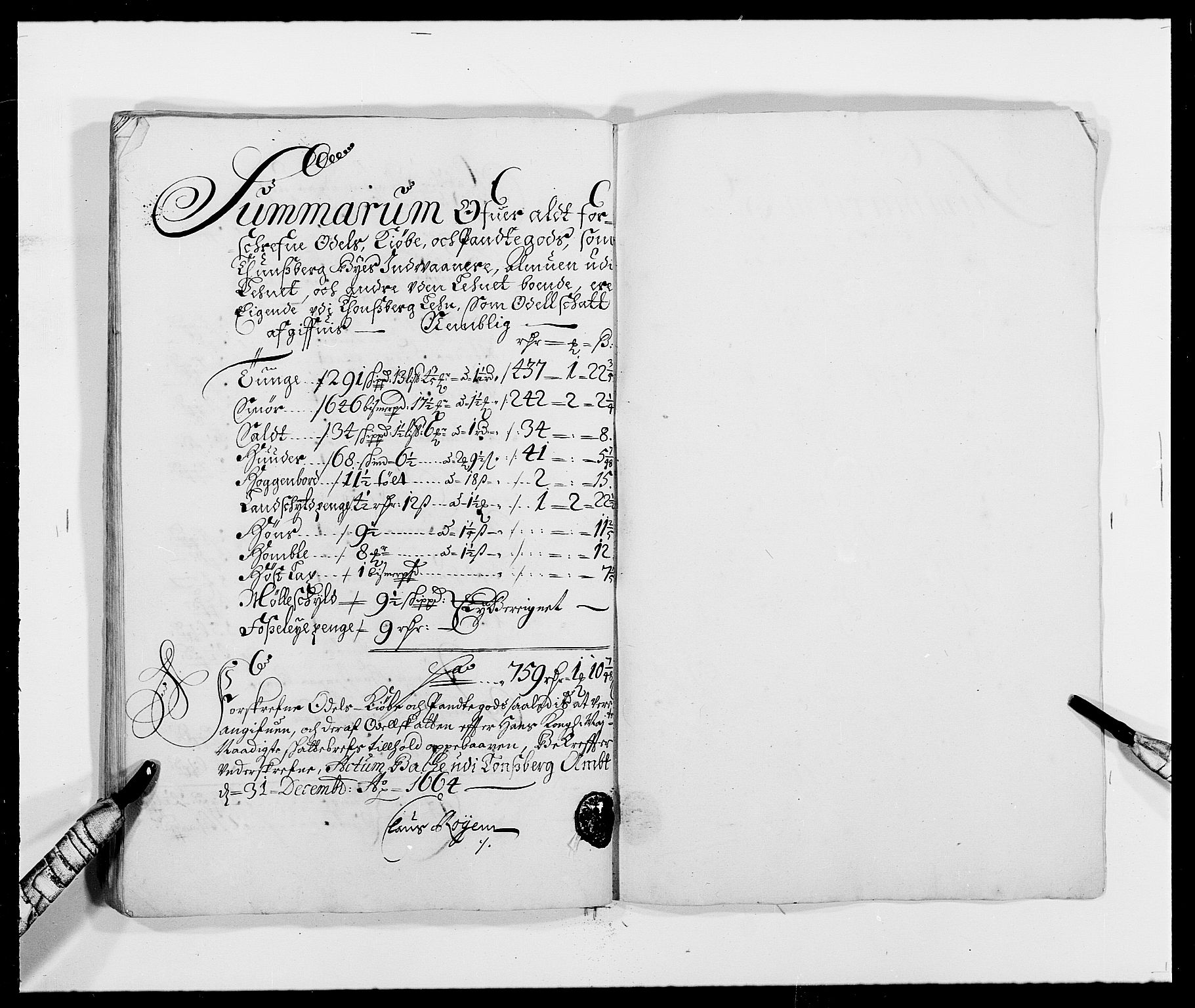Rentekammeret inntil 1814, Reviderte regnskaper, Fogderegnskap, RA/EA-4092/R32/L1839: Fogderegnskap Jarlsberg grevskap, 1664-1673, p. 284
