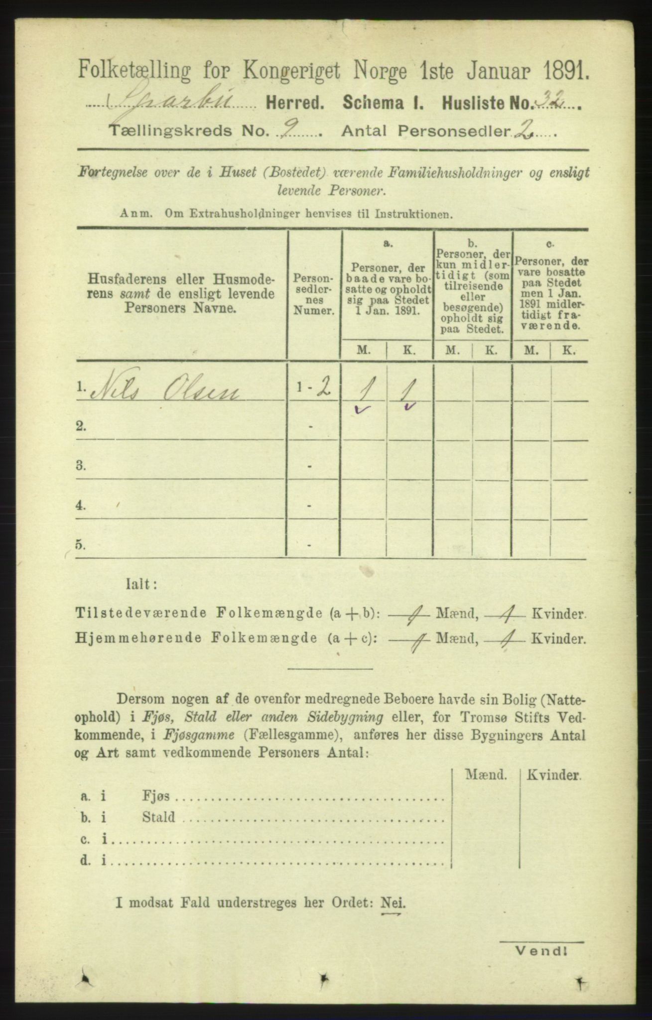 RA, 1891 census for 1731 Sparbu, 1891, p. 3044