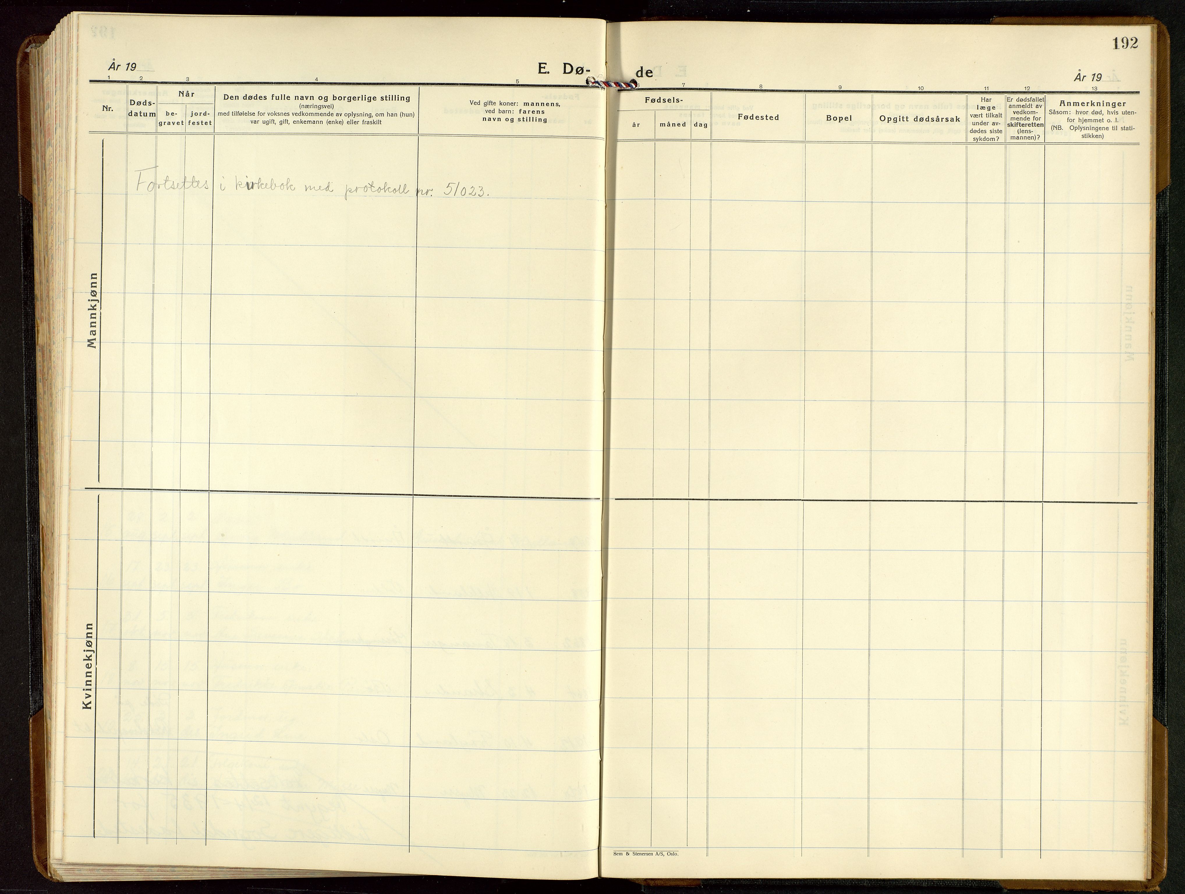 Sokndal sokneprestkontor, SAST/A-101808: Parish register (copy) no. B 9, 1935-1949, p. 192