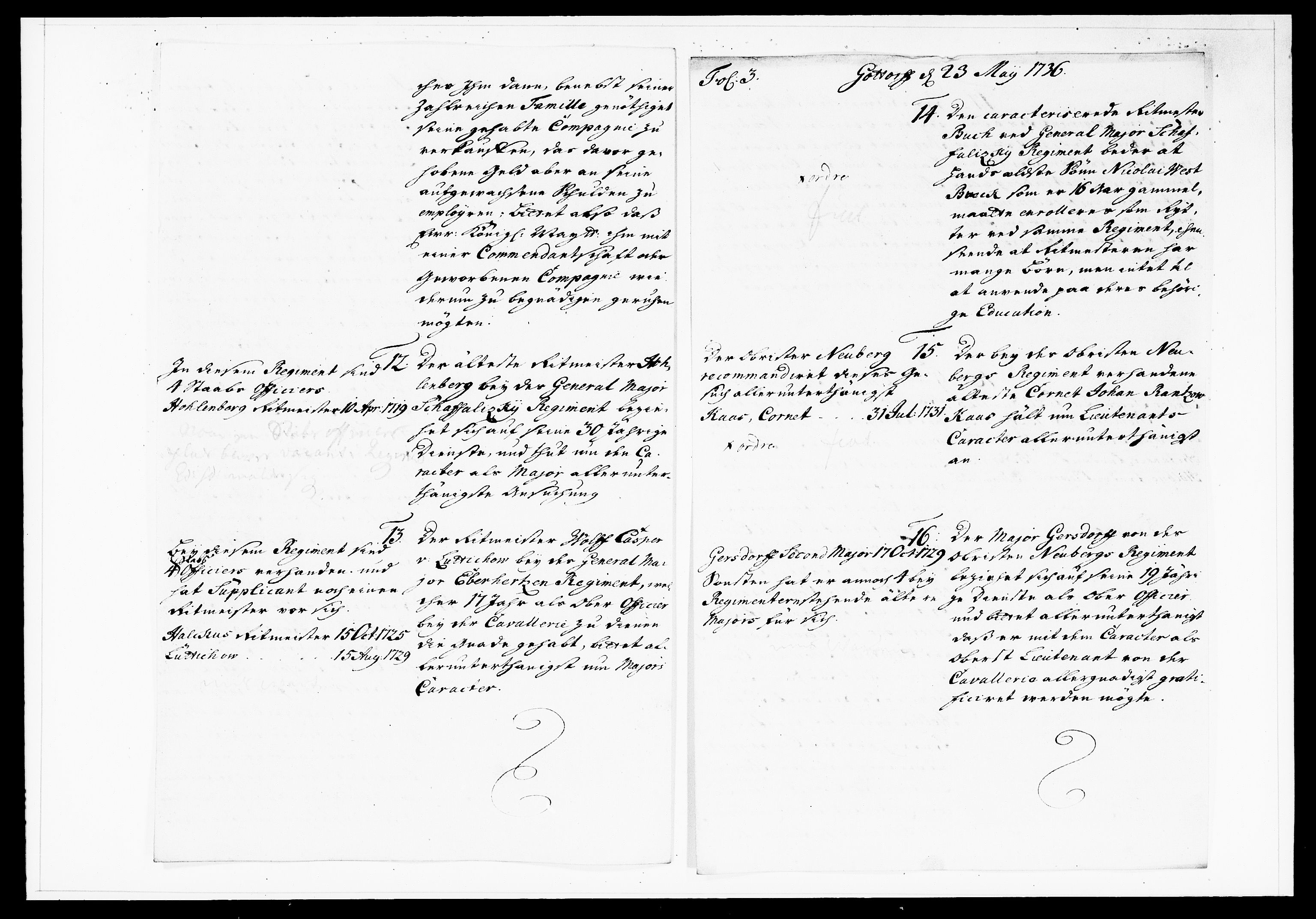 Krigskollegiet, Krigskancelliet, DRA/A-0006/-/1130-1137: Refererede sager, 1736, p. 188