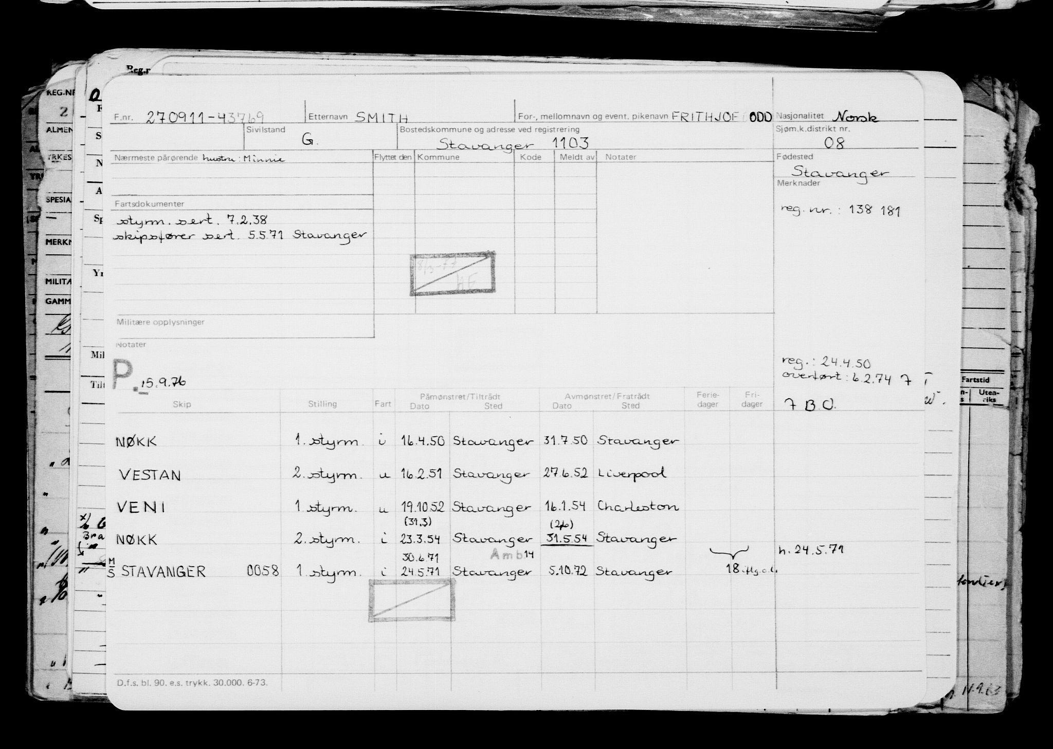 Direktoratet for sjømenn, AV/RA-S-3545/G/Gb/L0099: Hovedkort, 1911, p. 935