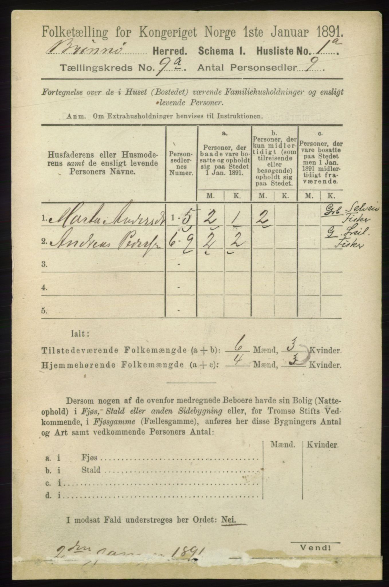 RA, 1891 census for 1814 Brønnøy, 1891, p. 4818