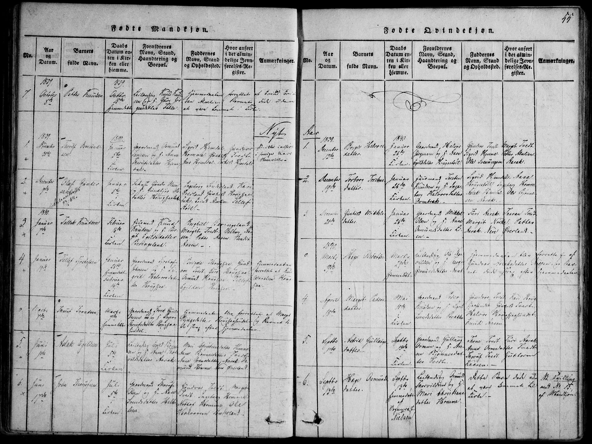 Nissedal kirkebøker, SAKO/A-288/F/Fb/L0001: Parish register (official) no. II 1, 1814-1845, p. 55
