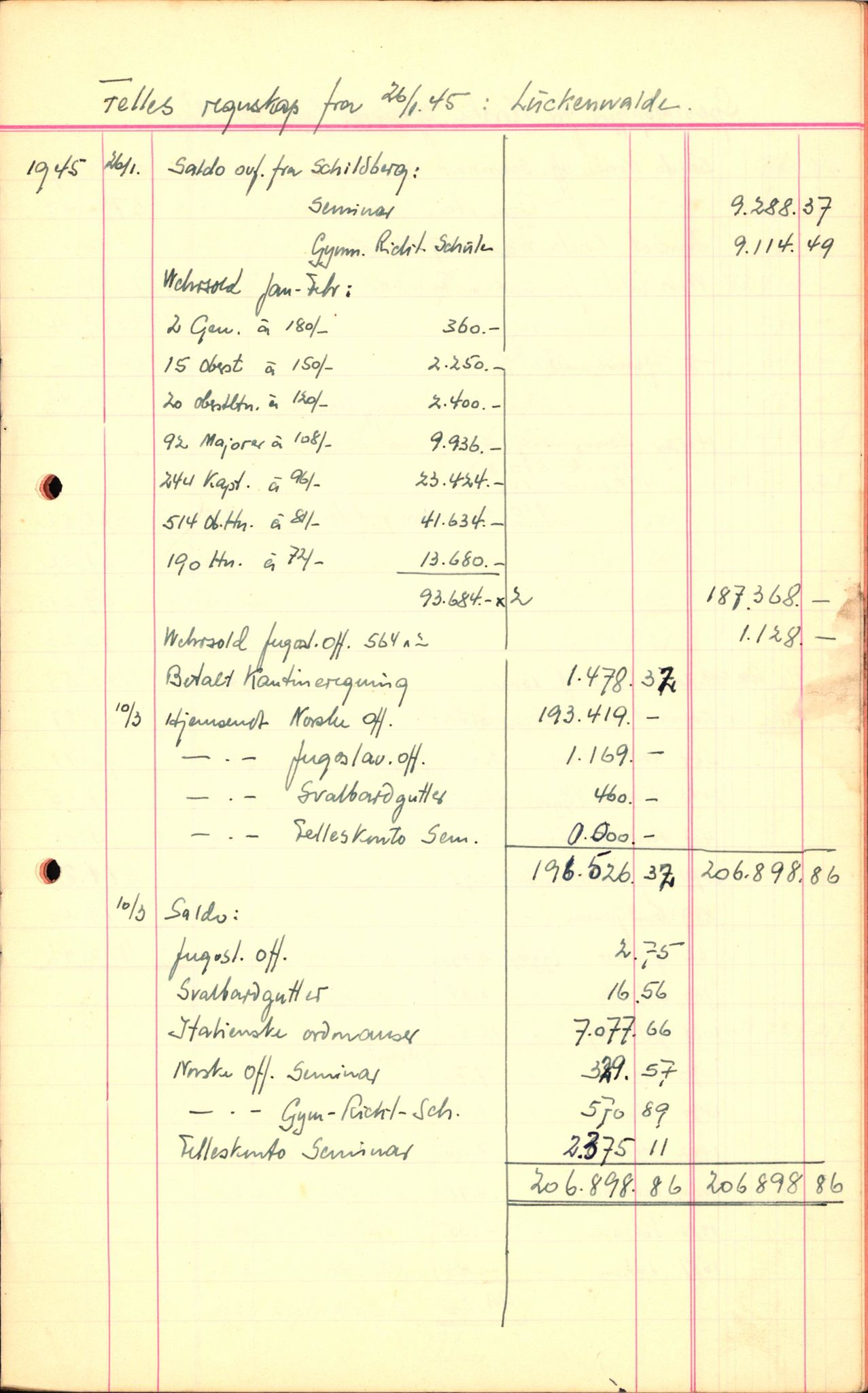 Forsvaret, Forsvarets krigshistoriske avdeling, AV/RA-RAFA-2017/Y/Yf/L0203: II-C-11-2105  -  Norske offiserer i krigsfangenskap, 1940-1948, p. 260