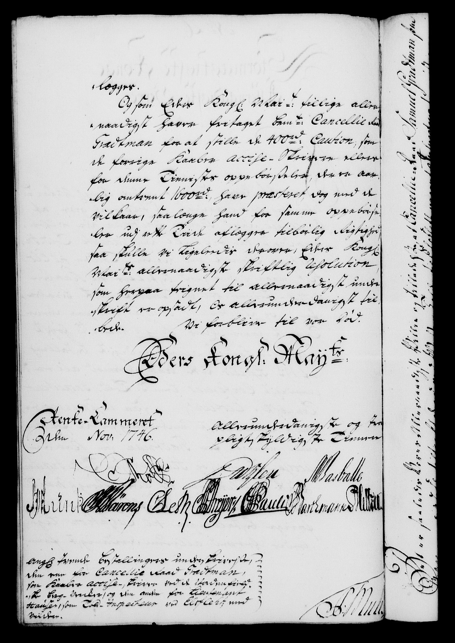 Rentekammeret, Kammerkanselliet, RA/EA-3111/G/Gf/Gfa/L0029: Norsk relasjons- og resolusjonsprotokoll (merket RK 52.29), 1746-1747, p. 155