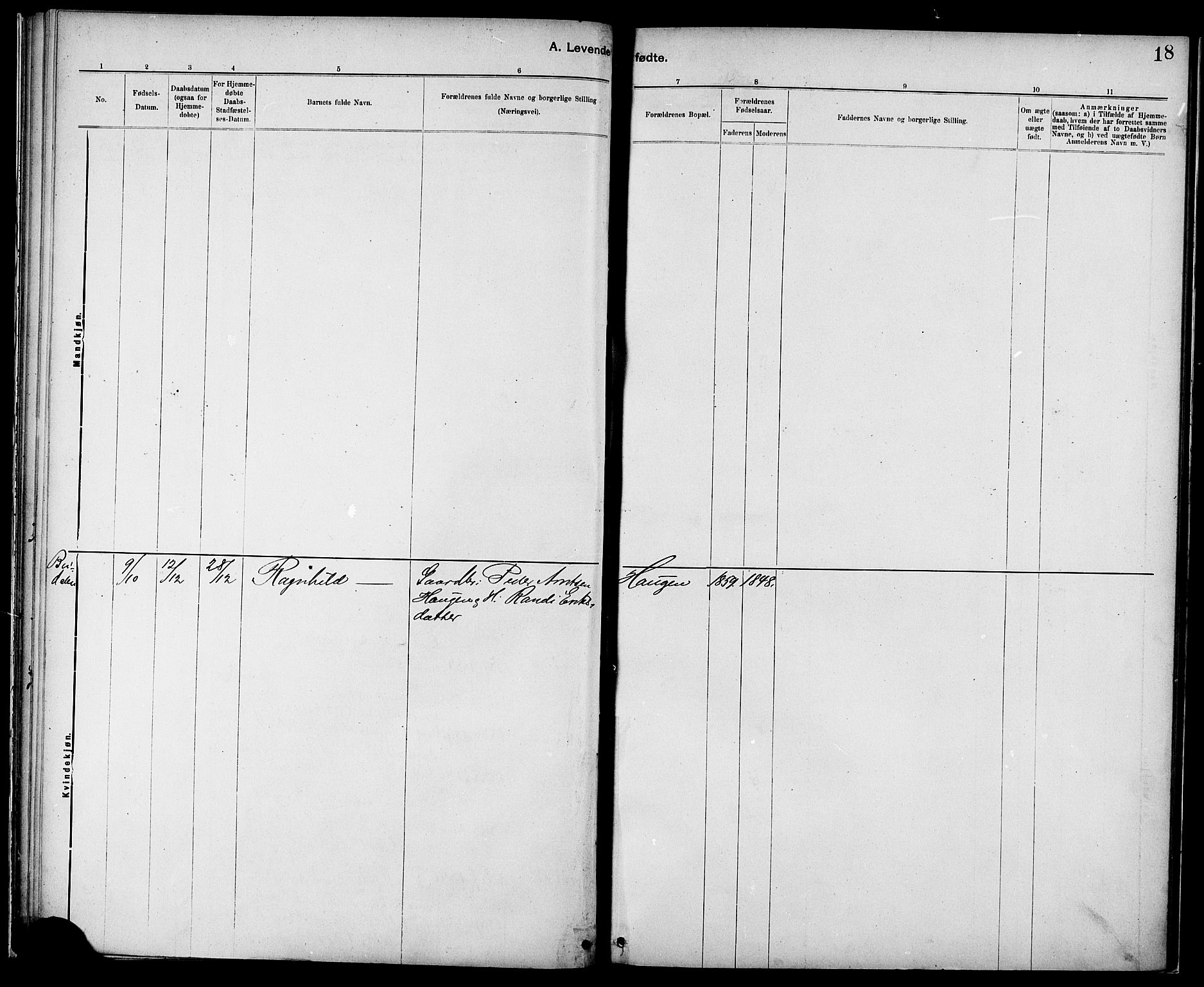 Ministerialprotokoller, klokkerbøker og fødselsregistre - Sør-Trøndelag, SAT/A-1456/687/L1003: Parish register (official) no. 687A09, 1886-1890, p. 18