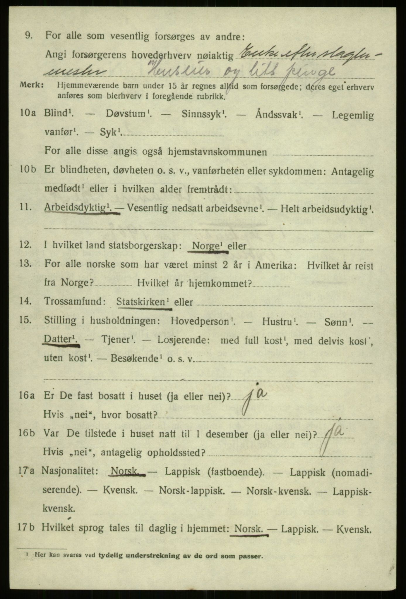 SATØ, 1920 census for Tromsø, 1920, p. 10024