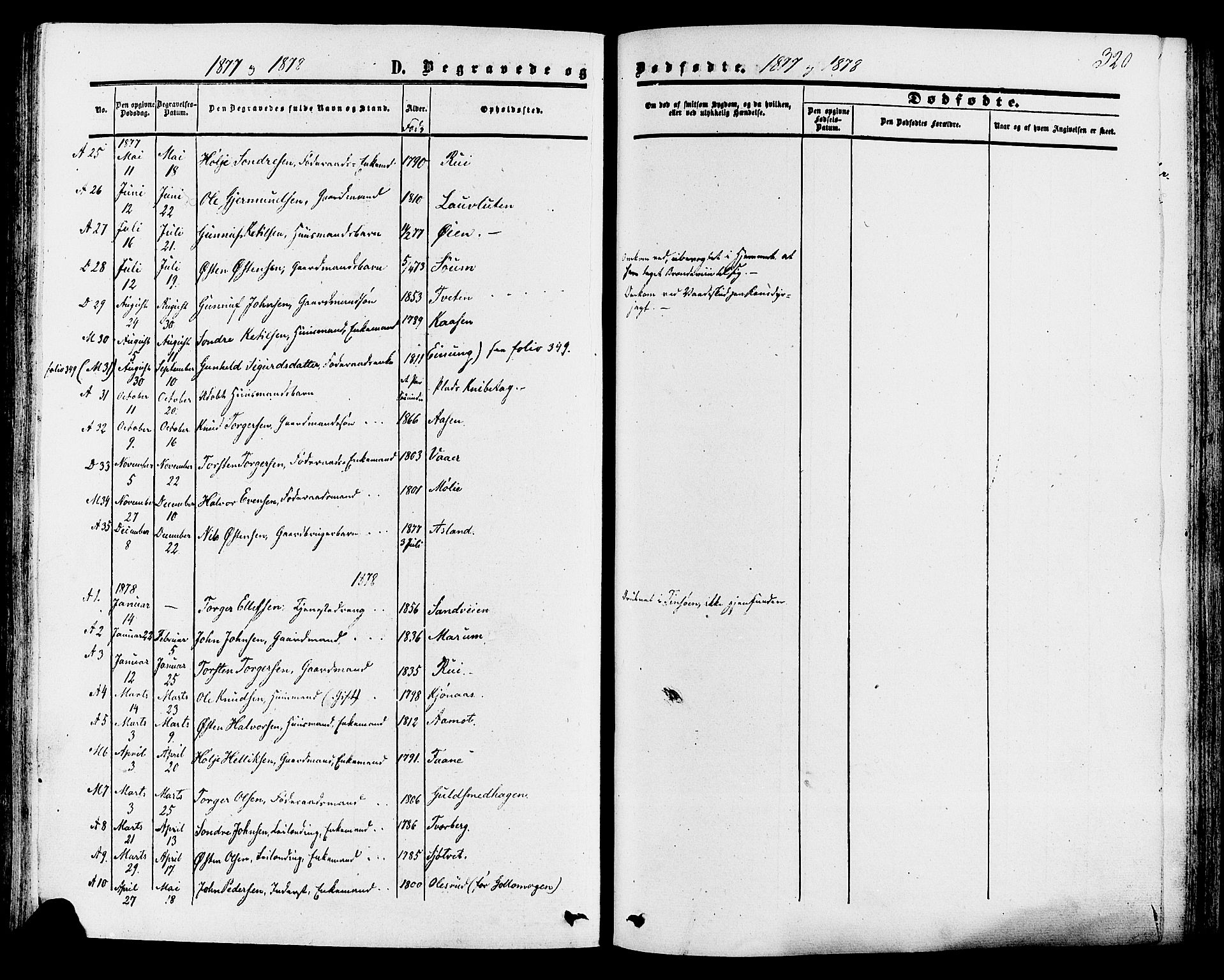 Tinn kirkebøker, SAKO/A-308/F/Fa/L0006: Parish register (official) no. I 6, 1857-1878, p. 320