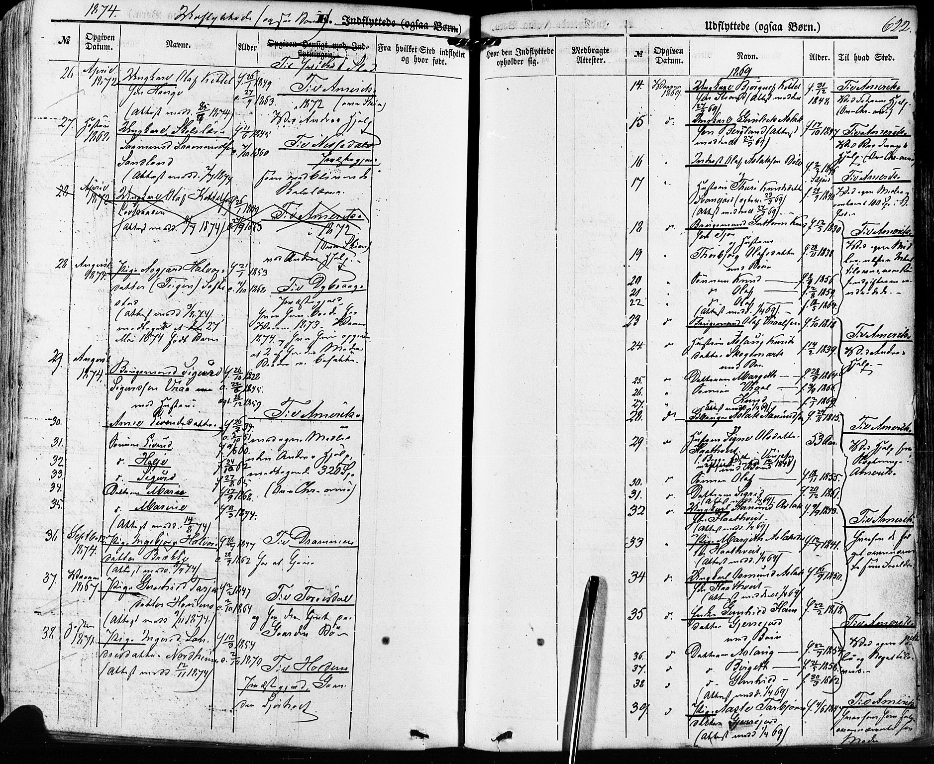 Kviteseid kirkebøker, SAKO/A-276/F/Fa/L0007: Parish register (official) no. I 7, 1859-1881, p. 622
