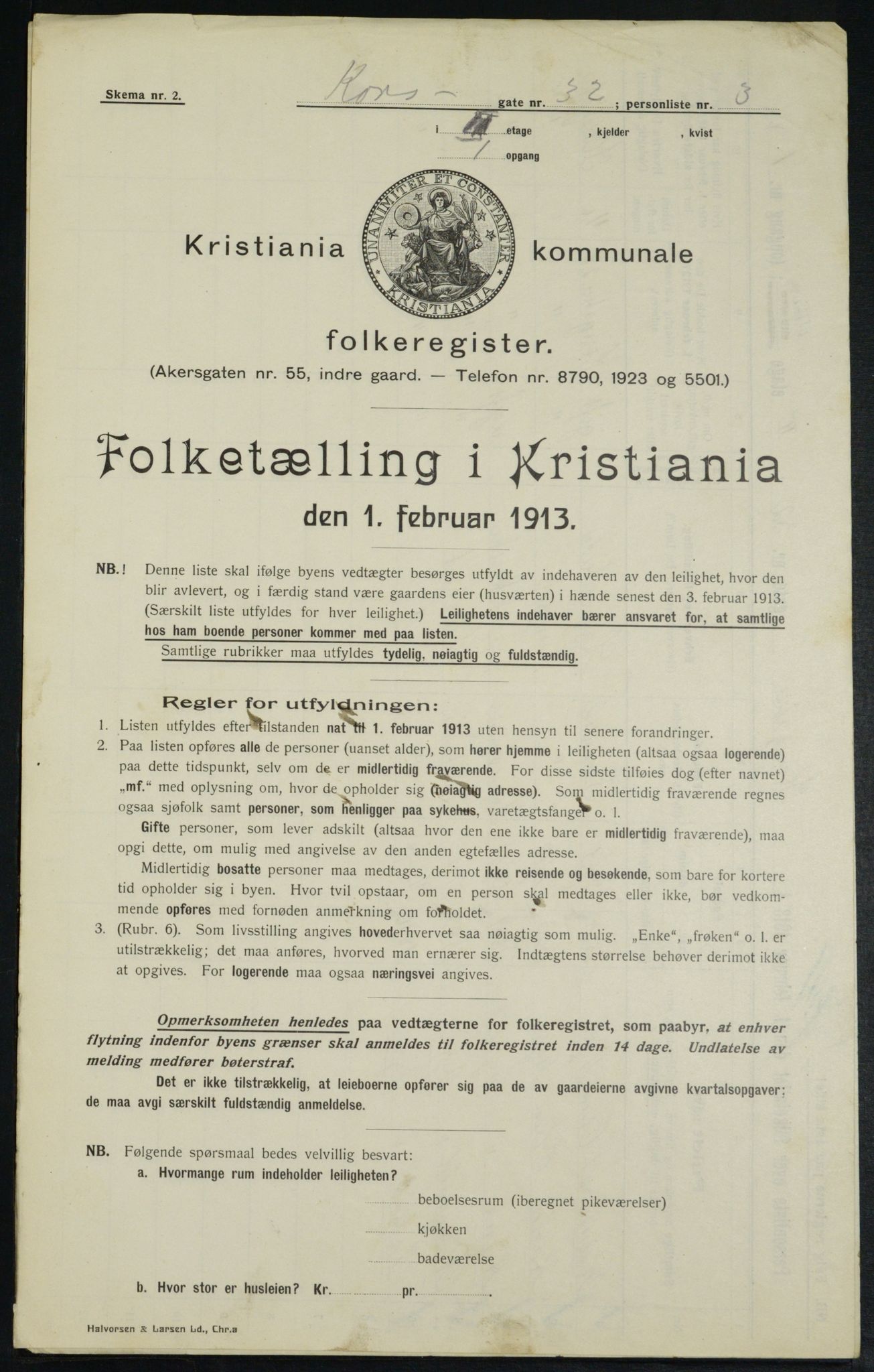 OBA, Municipal Census 1913 for Kristiania, 1913, p. 53609