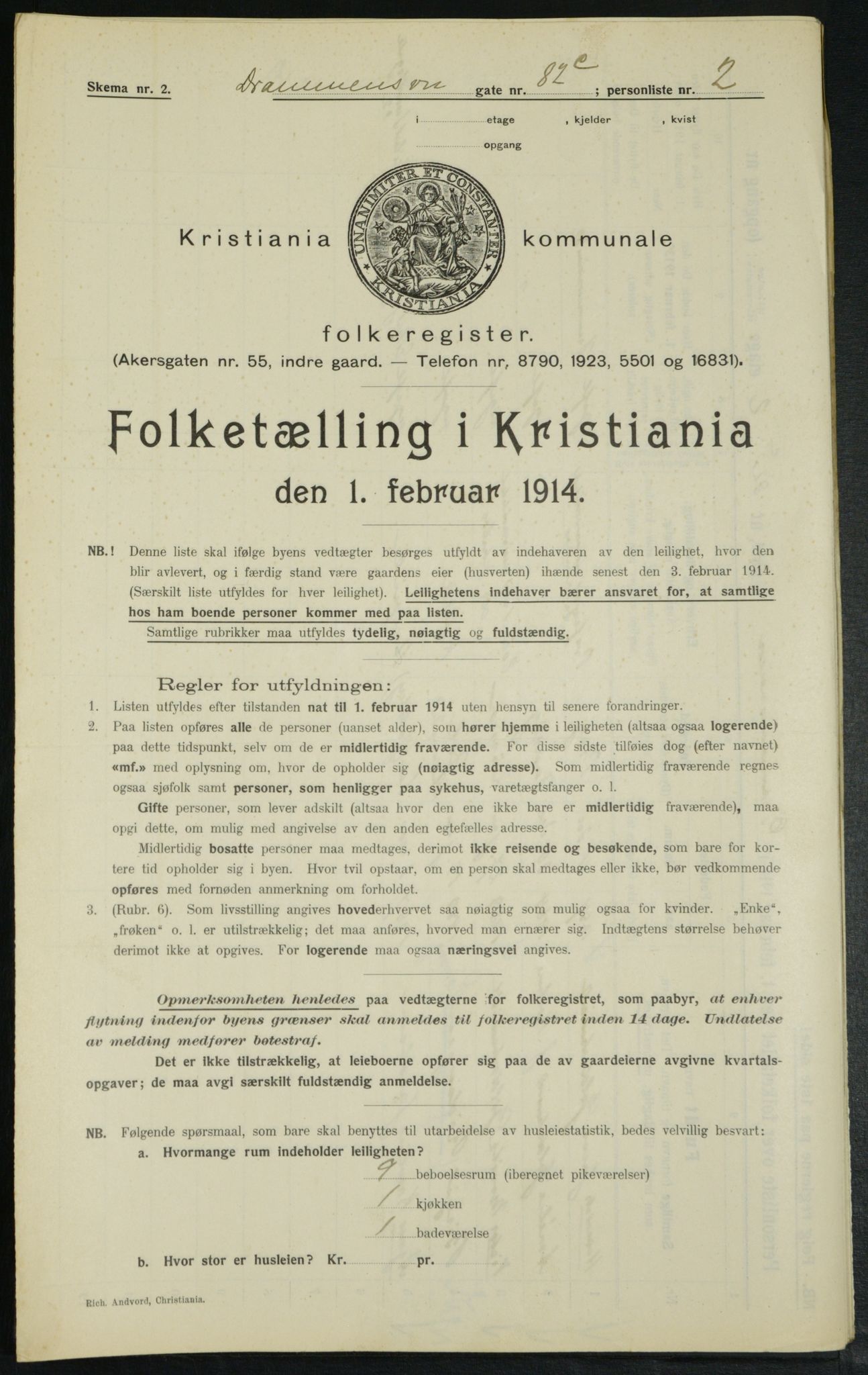 OBA, Municipal Census 1914 for Kristiania, 1914, p. 17070