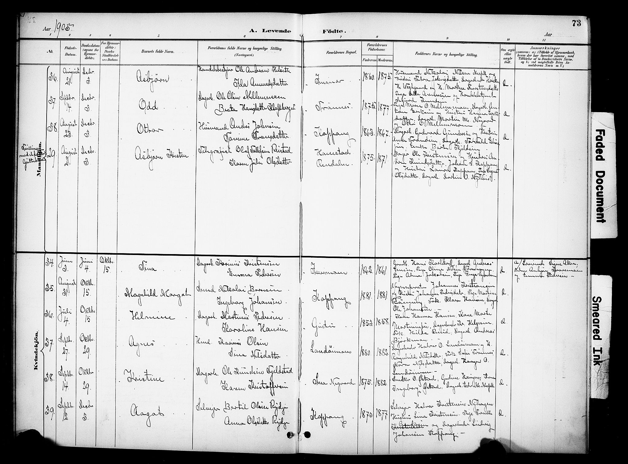 Stor-Elvdal prestekontor, AV/SAH-PREST-052/H/Ha/Hab/L0003: Parish register (copy) no. 3, 1895-1917, p. 73