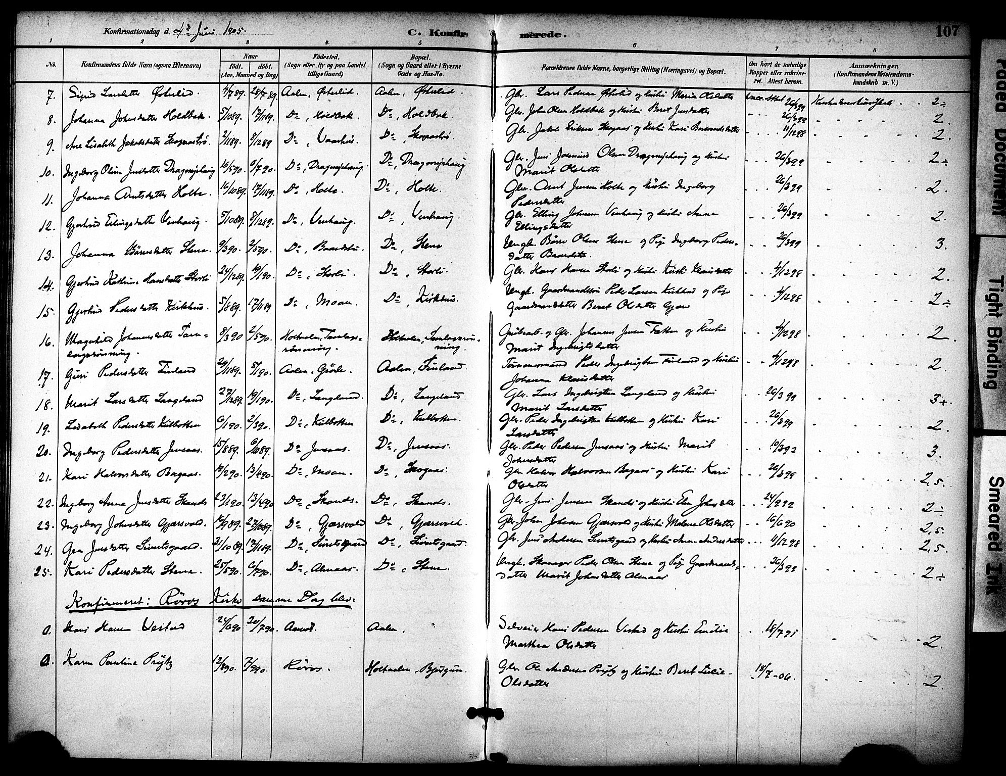 Ministerialprotokoller, klokkerbøker og fødselsregistre - Sør-Trøndelag, AV/SAT-A-1456/686/L0984: Parish register (official) no. 686A02, 1891-1906, p. 107