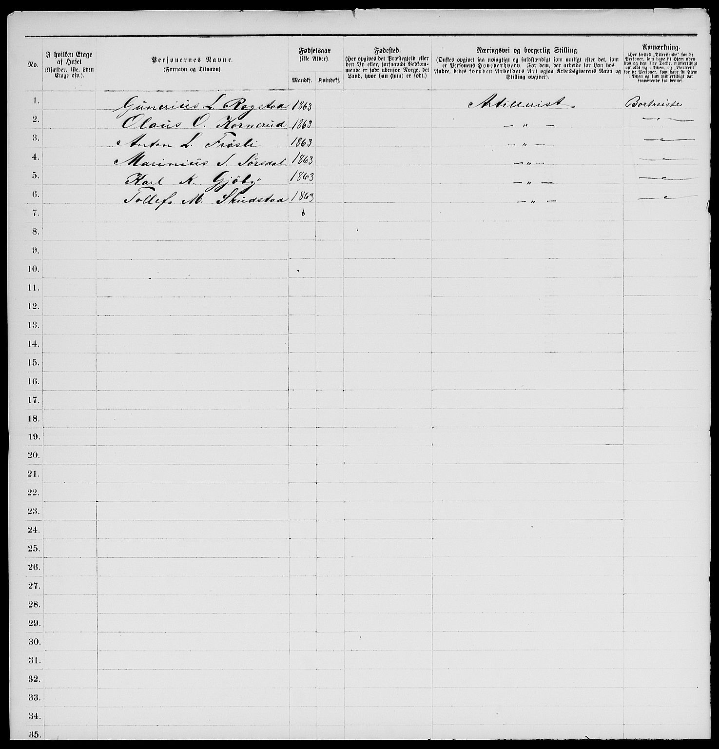 RA, 1885 census for 0301 Kristiania, 1885, p. 2382