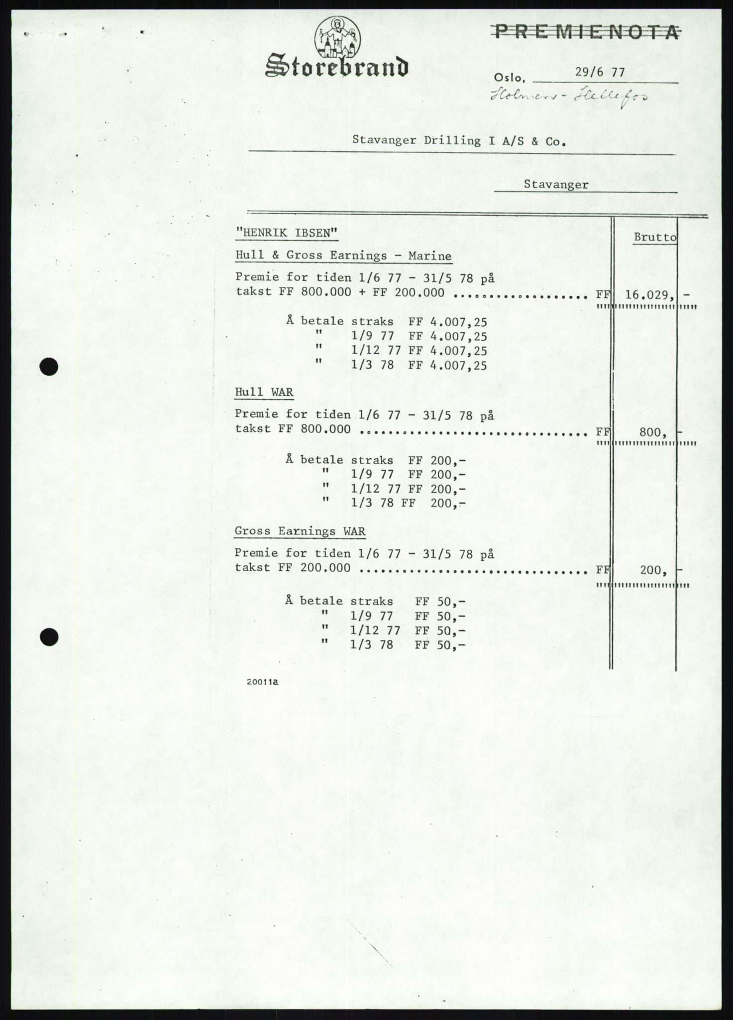 Pa 1503 - Stavanger Drilling AS, AV/SAST-A-101906/D/L0007: Korrespondanse og saksdokumenter, 1974-1981, p. 123