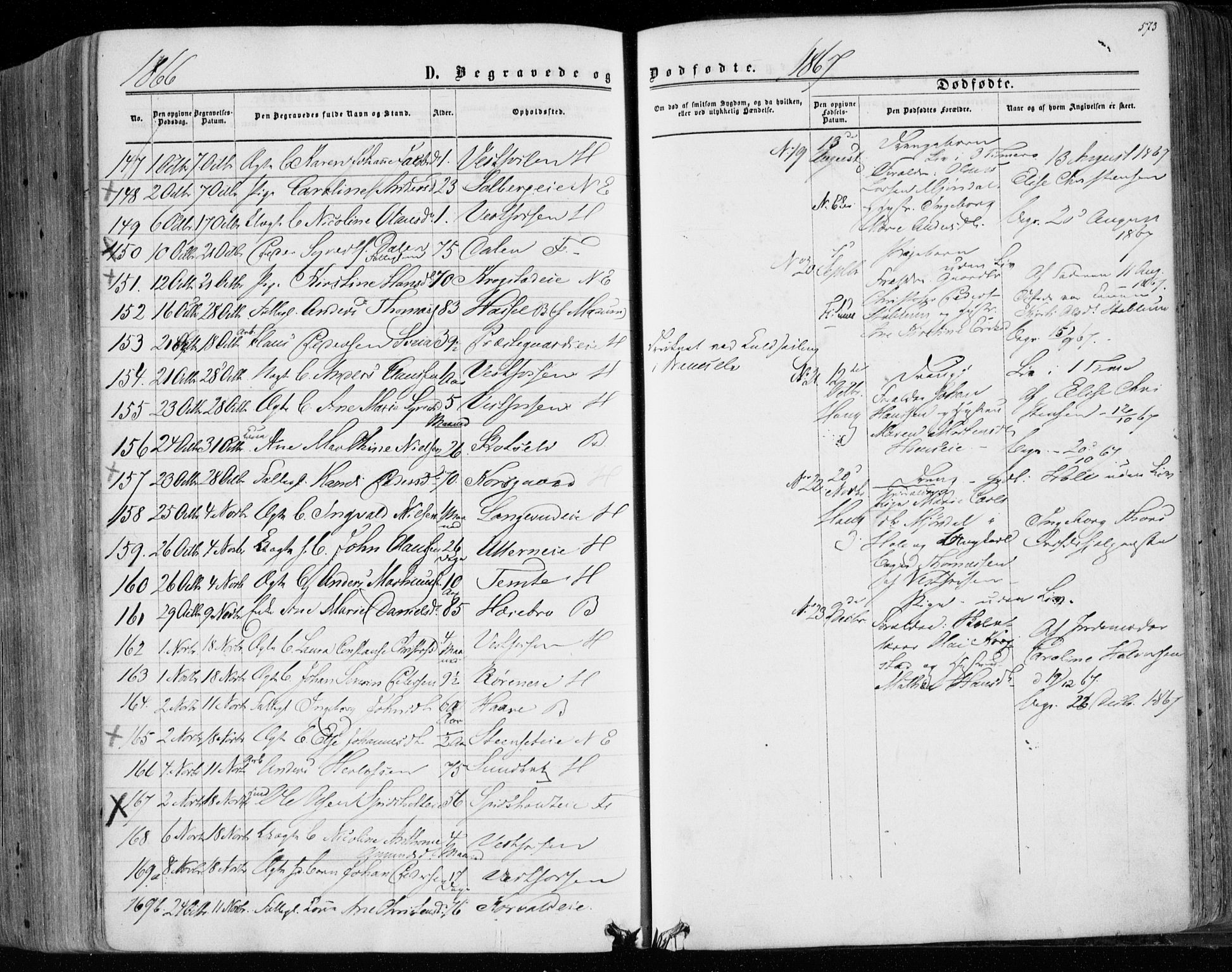 Eiker kirkebøker, AV/SAKO-A-4/F/Fa/L0016: Parish register (official) no. I 16, 1860-1868, p. 573