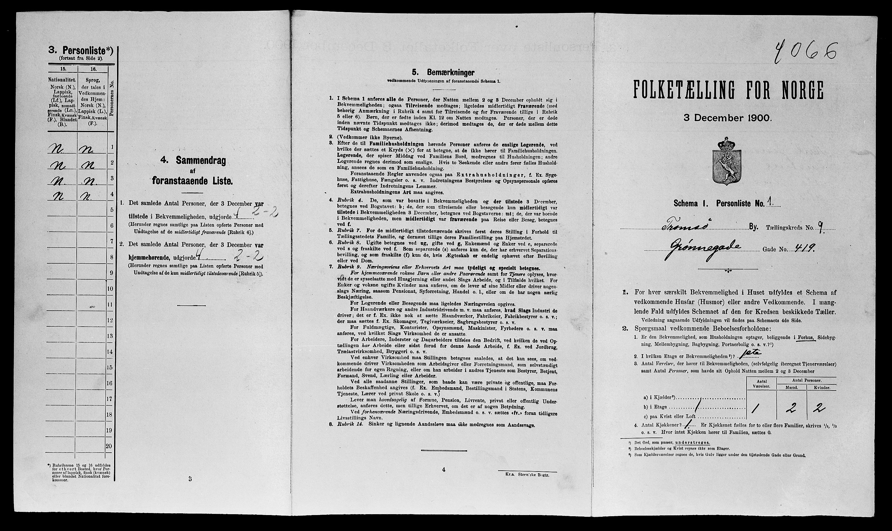 SATØ, 1900 census for Tromsø, 1900, p. 2596