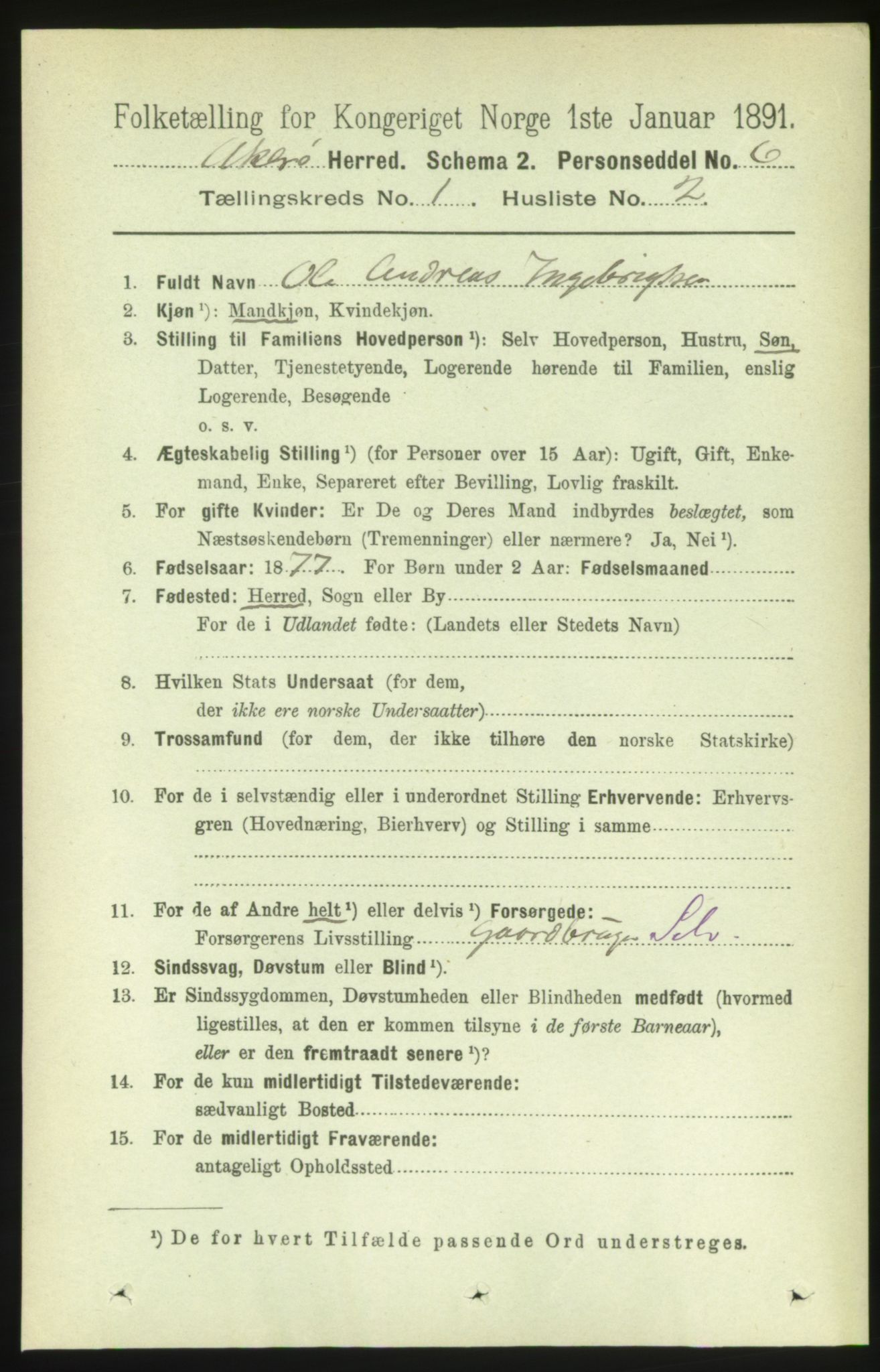 RA, 1891 census for 1545 Aukra, 1891, p. 107