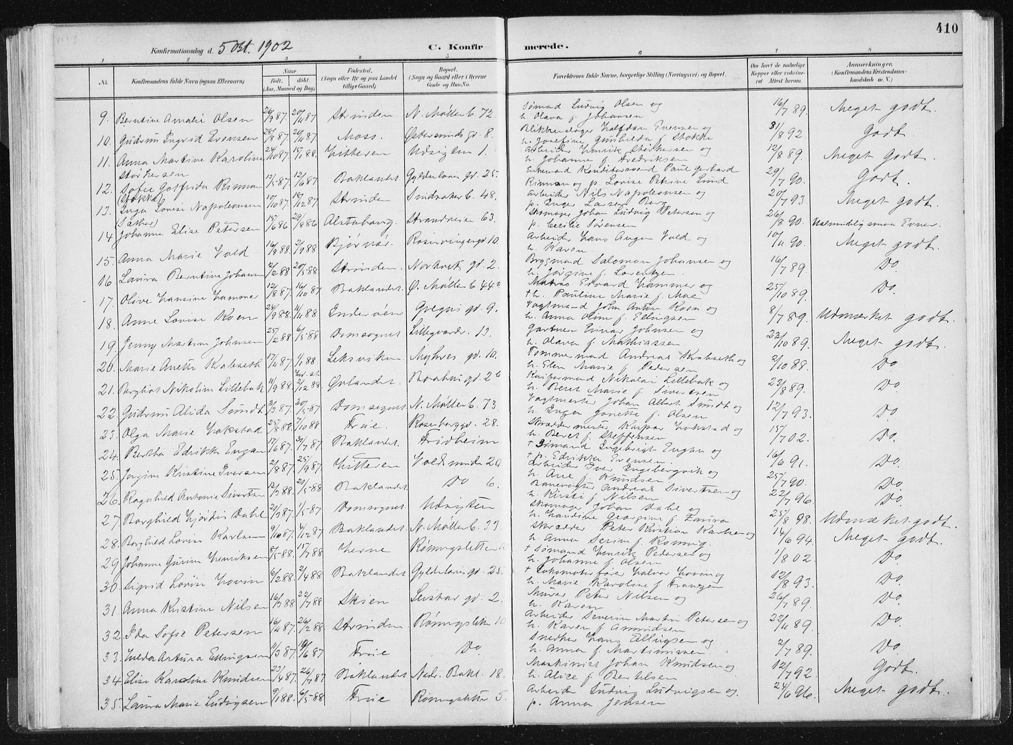 Ministerialprotokoller, klokkerbøker og fødselsregistre - Sør-Trøndelag, SAT/A-1456/604/L0200: Parish register (official) no. 604A20II, 1901-1908, p. 410