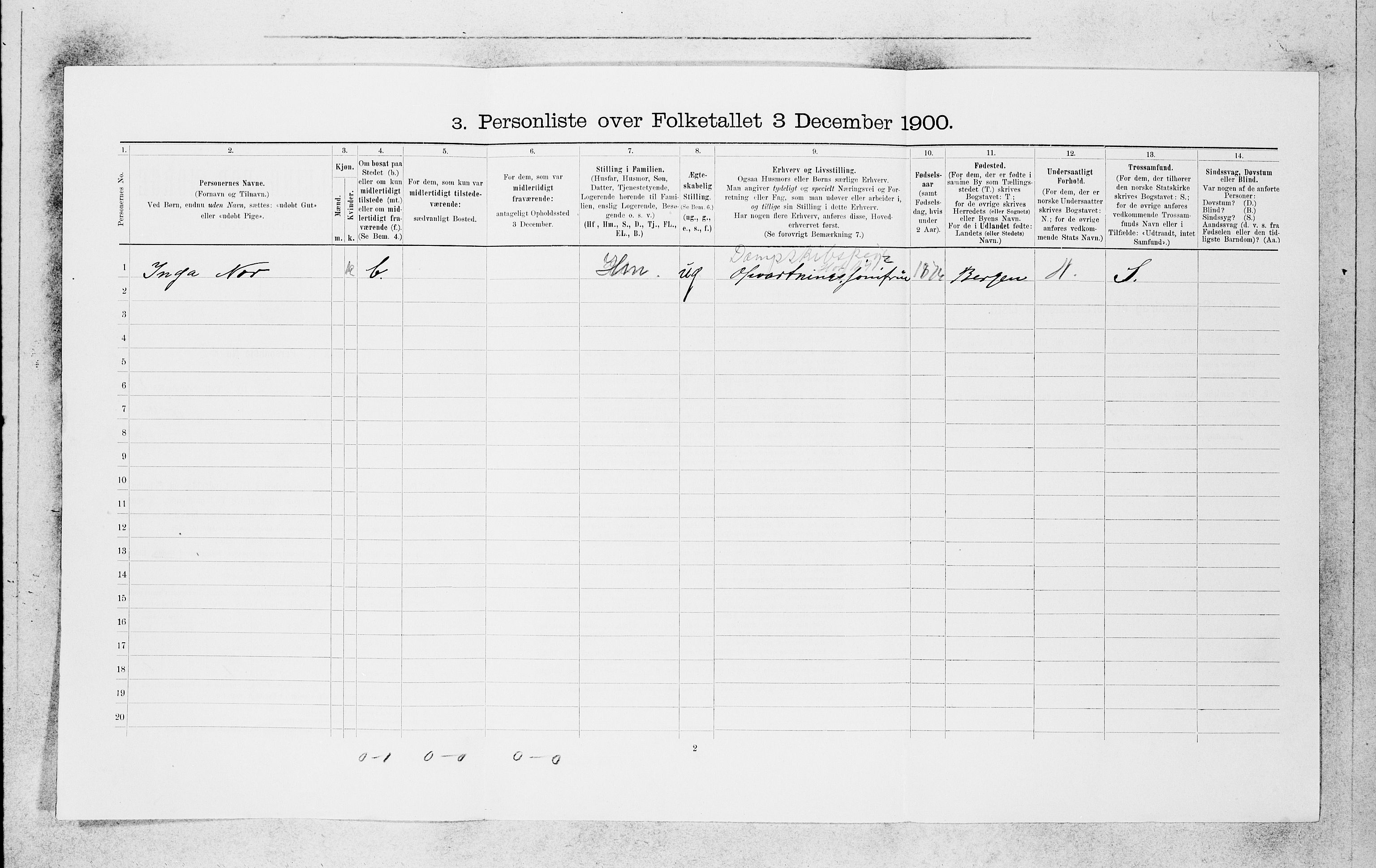 SAB, 1900 census for Bergen, 1900, p. 4672