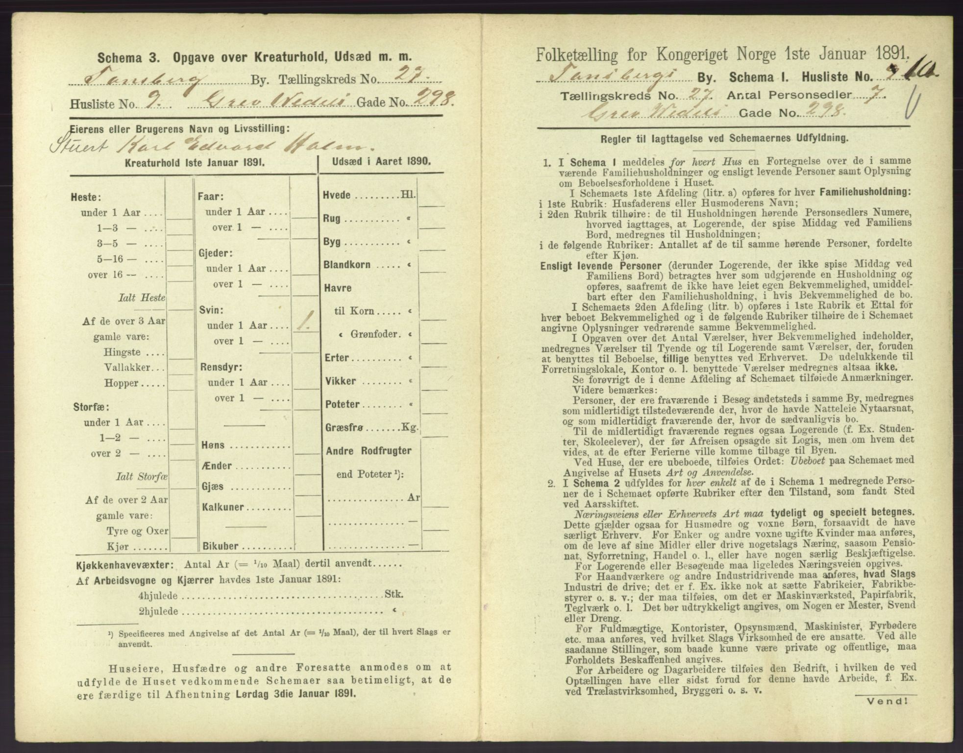 RA, 1891 census for 0705 Tønsberg, 1891, p. 856