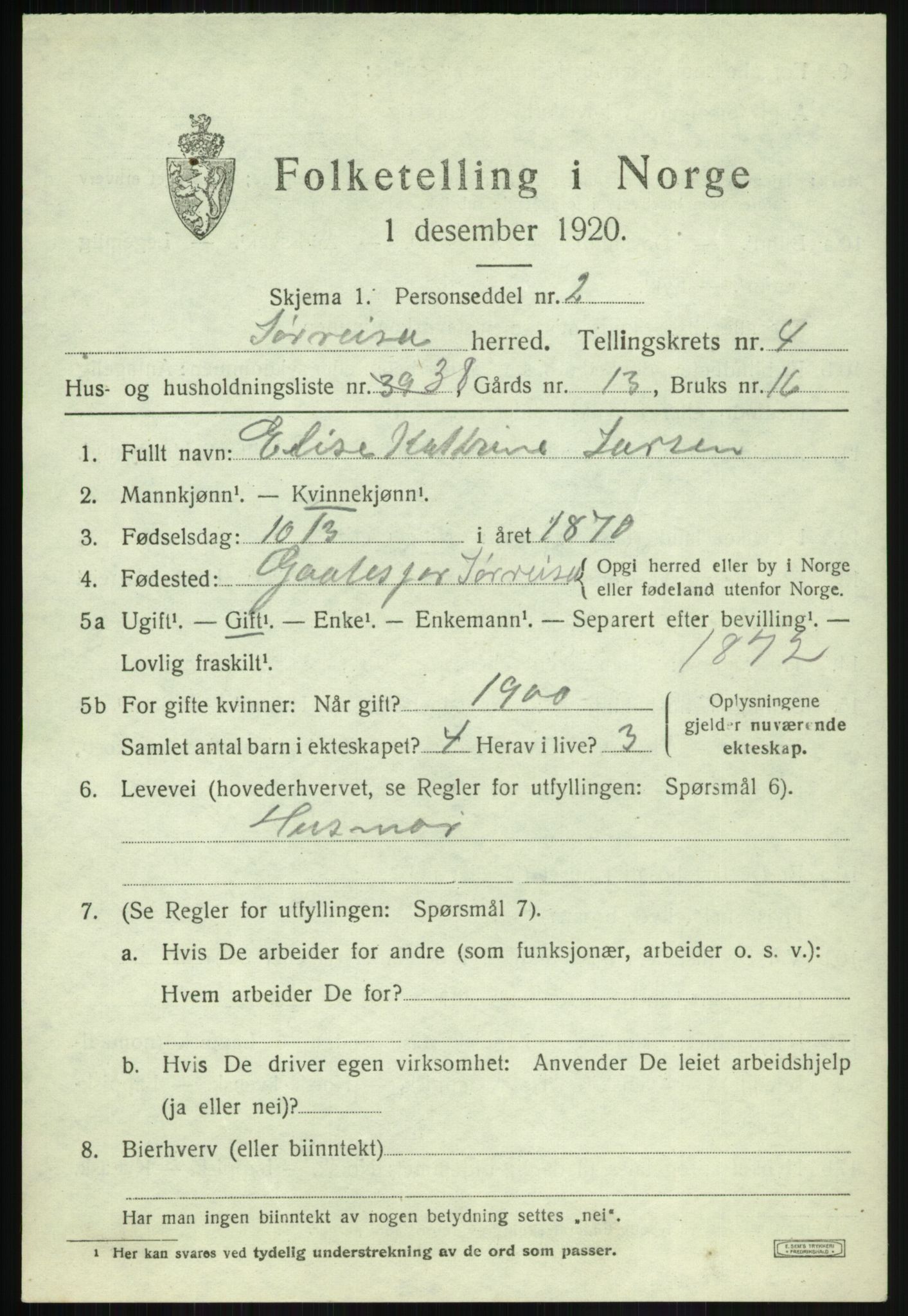 SATØ, 1920 census for Sørreisa, 1920, p. 2280