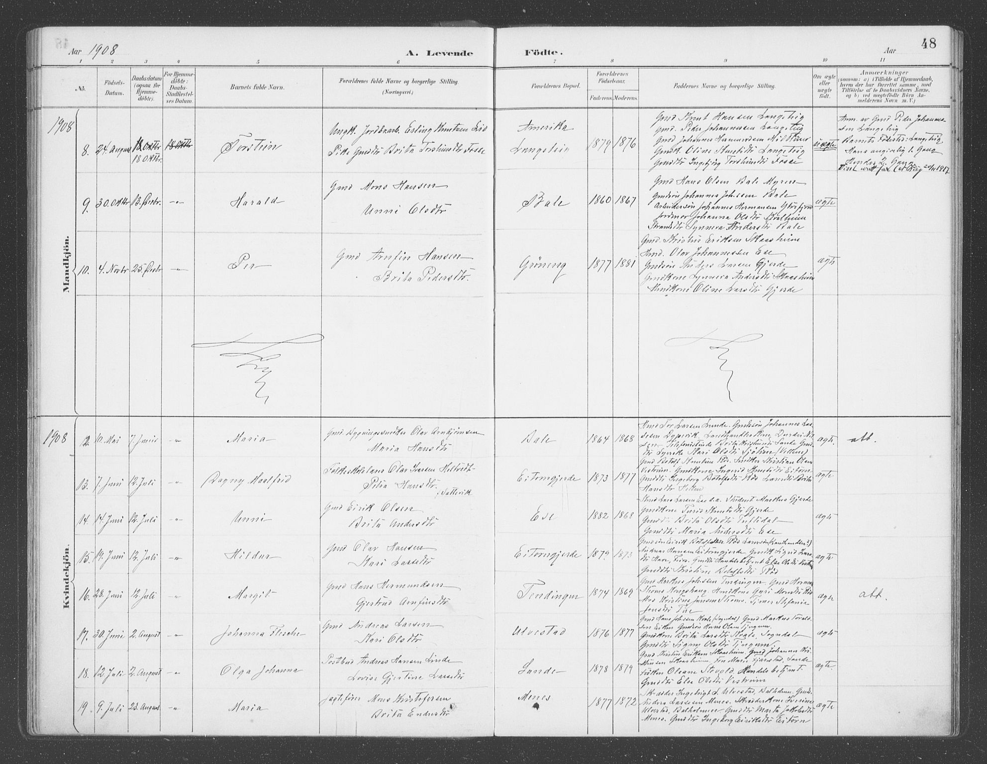 Balestrand sokneprestembete, AV/SAB-A-79601/H/Haa/Haab/L0001: Parish register (official) no. B  1, 1889-1910, p. 48