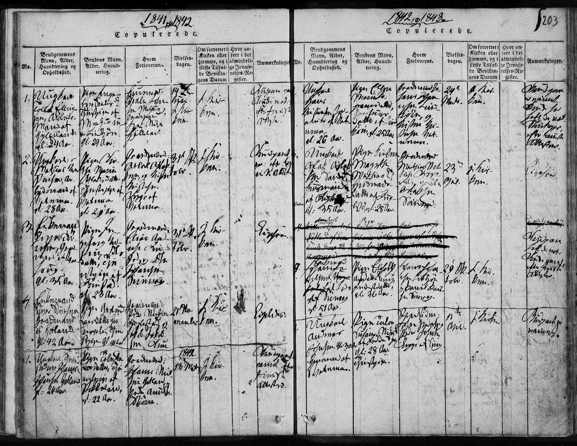 Eigersund sokneprestkontor, SAST/A-101807/S08/L0008: Parish register (official) no. A 8, 1816-1847, p. 203