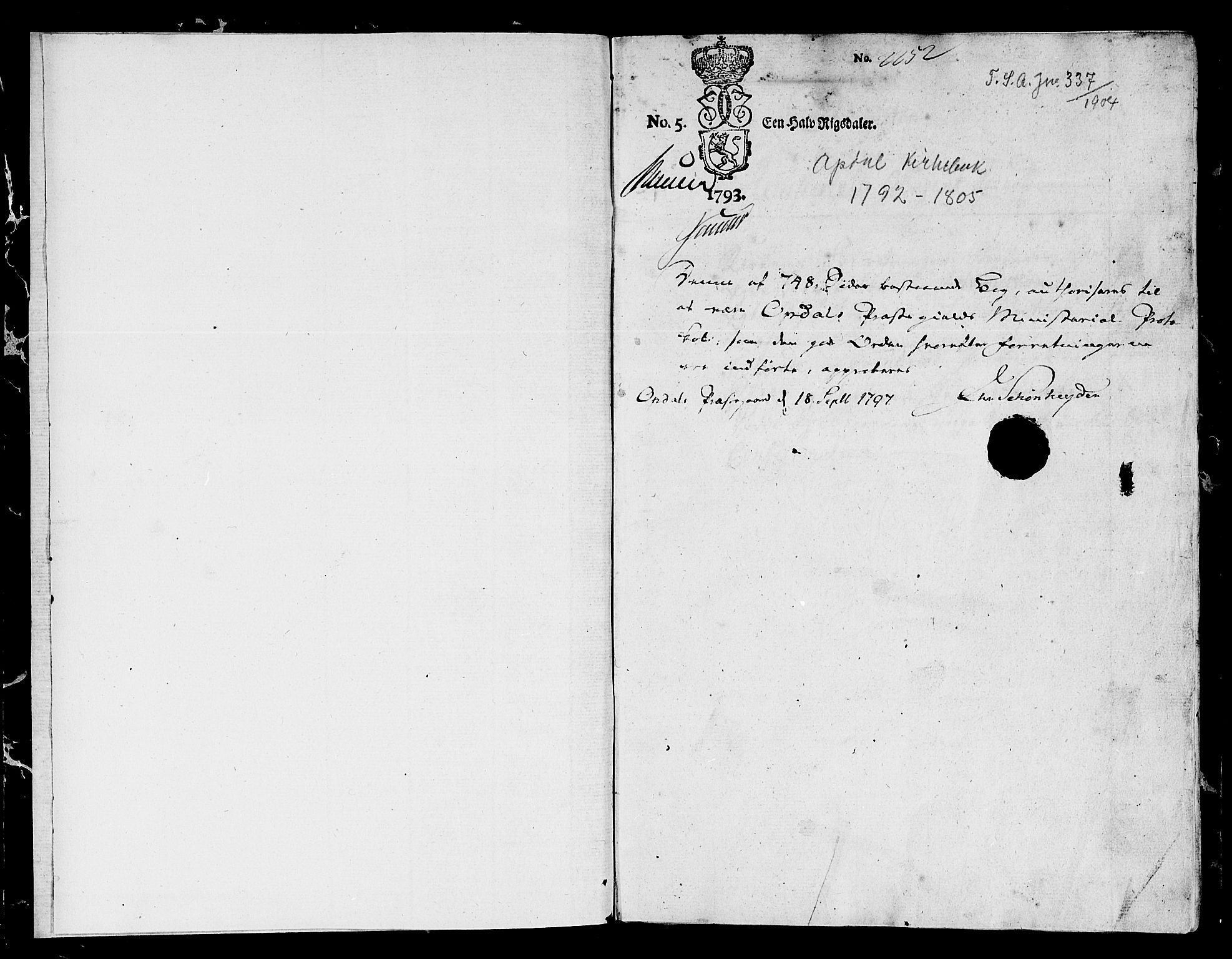 Ministerialprotokoller, klokkerbøker og fødselsregistre - Sør-Trøndelag, SAT/A-1456/678/L0893: Parish register (official) no. 678A03, 1792-1805