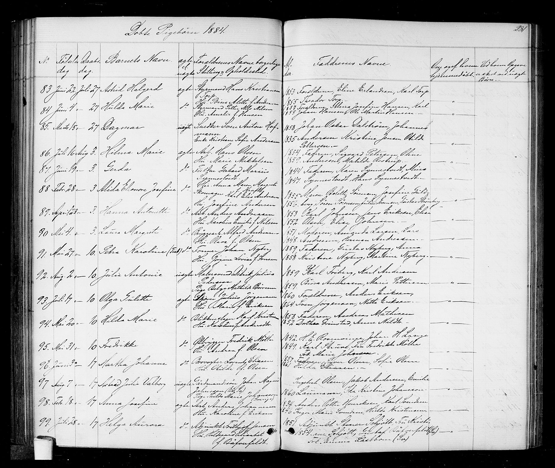 Halden prestekontor Kirkebøker, AV/SAO-A-10909/G/Ga/L0006: Parish register (copy) no. 6, 1869-1884, p. 281
