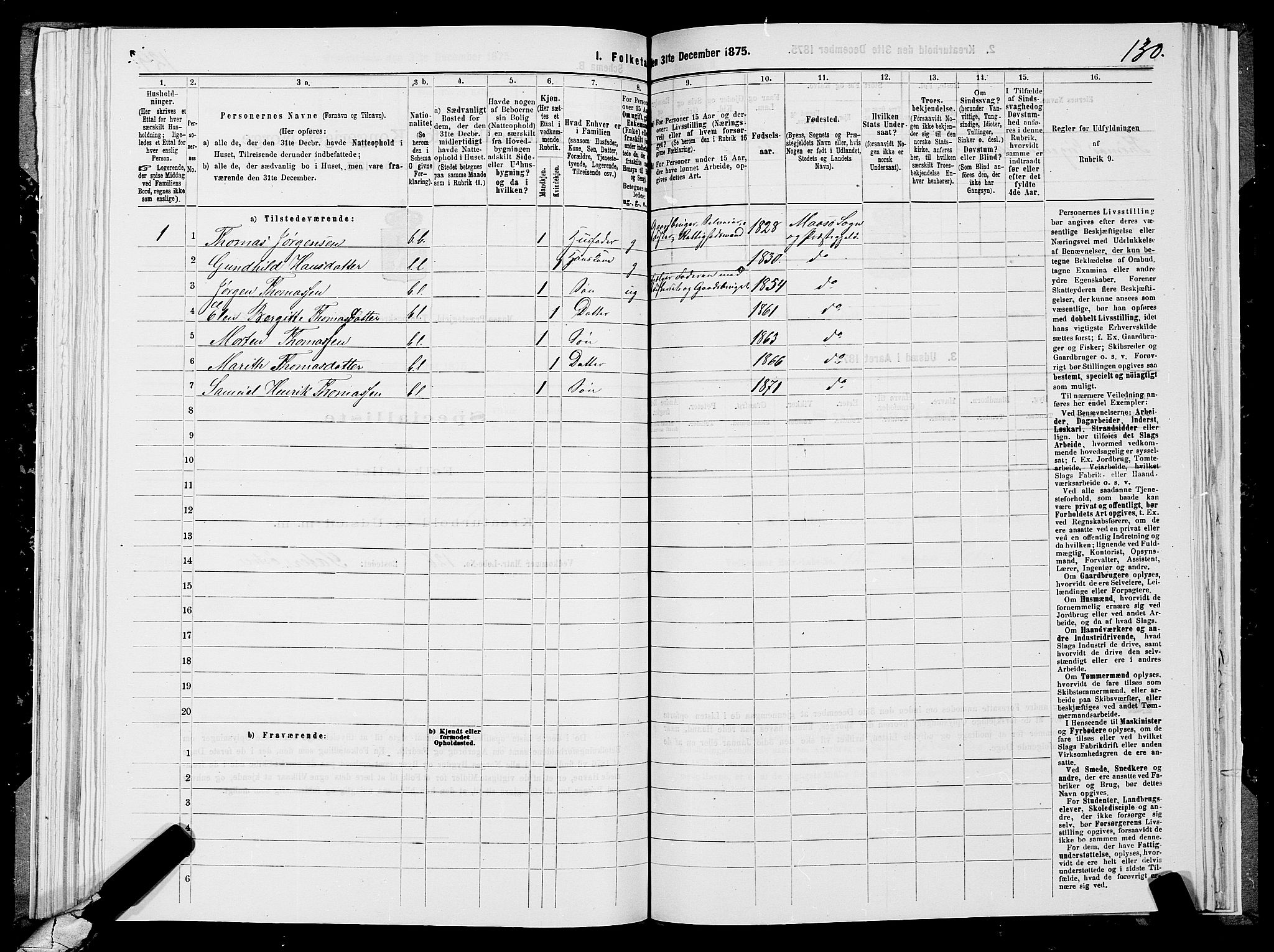 SATØ, 1875 census for 2018P Måsøy, 1875, p. 1130