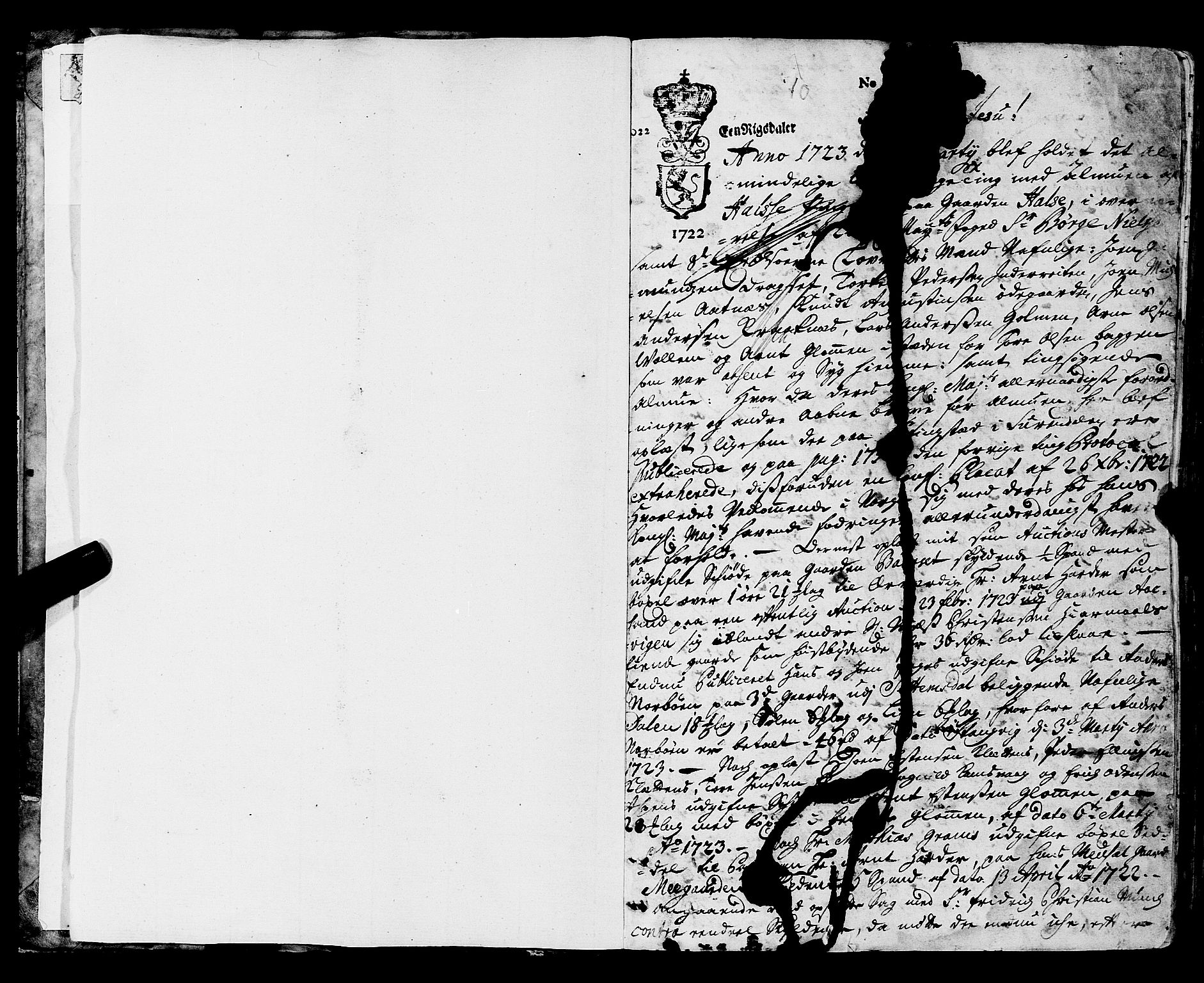 Nordmøre sorenskriveri, SAT/A-4132/1/1/1A/L0016: Tingbok nr. 15, 1723-1725, p. 1